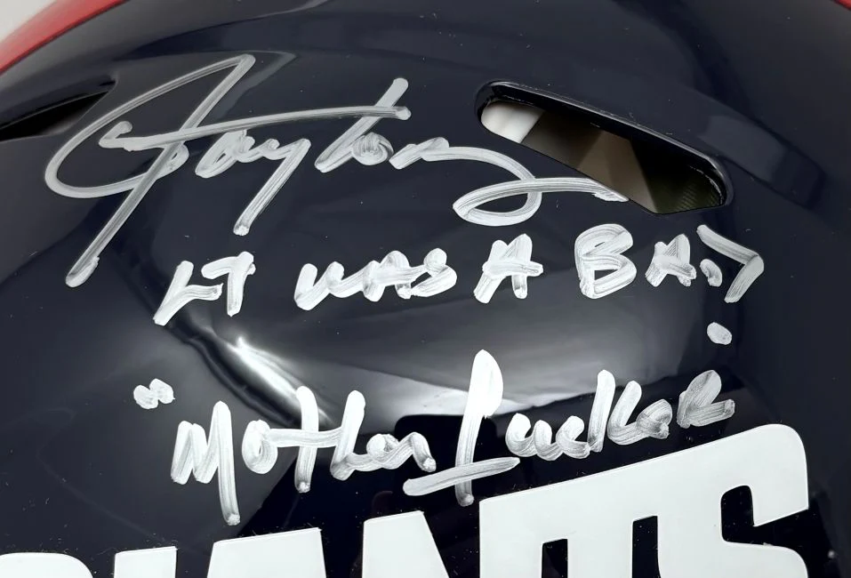 Lawrence Taylor Signed New York Giants FS T/B Speed Authentic Helmet BAD MF BAS - Image 2