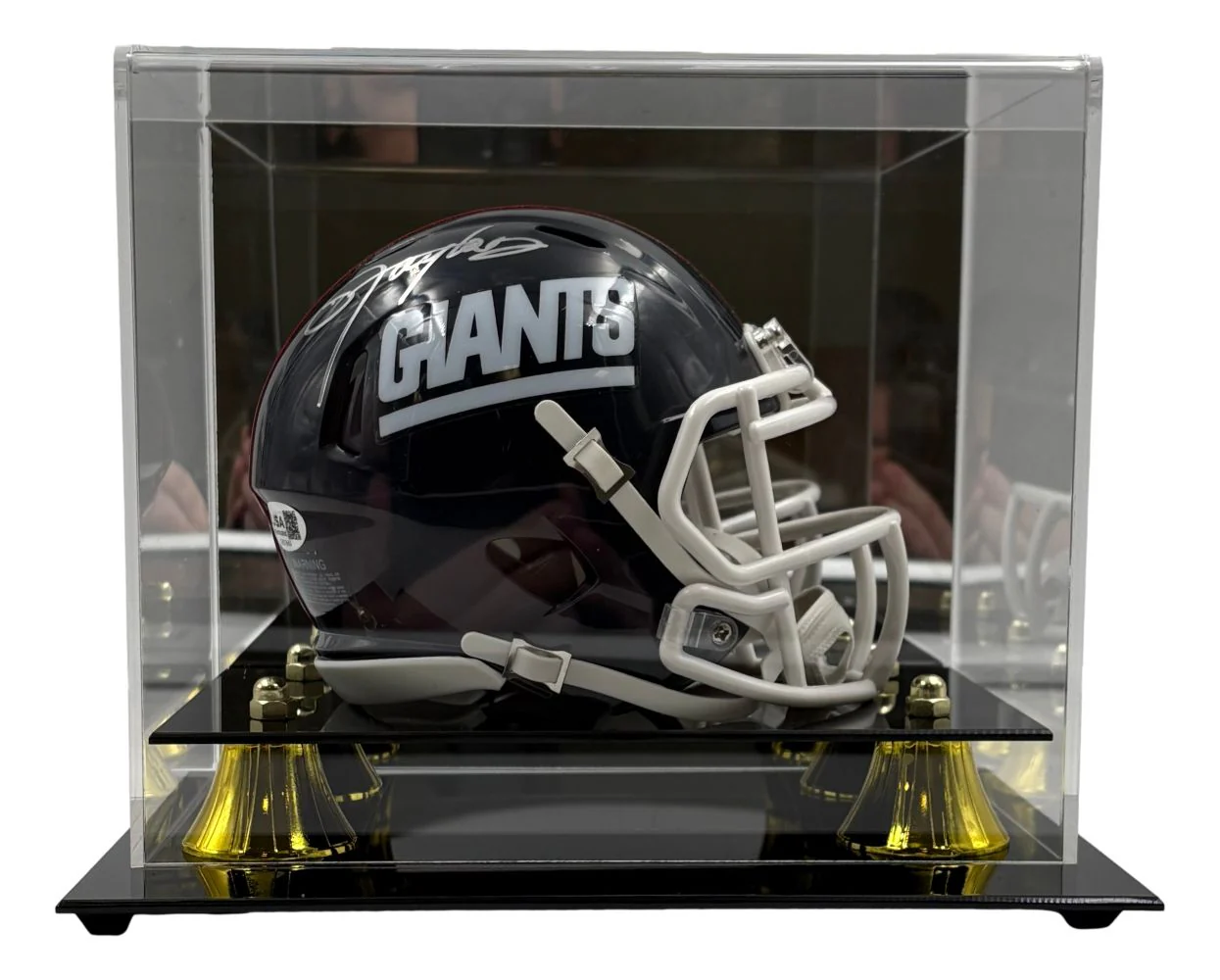 Lawrence Taylor Signed New York Giants Throwback Mini Helmet JSA QR w/ Case