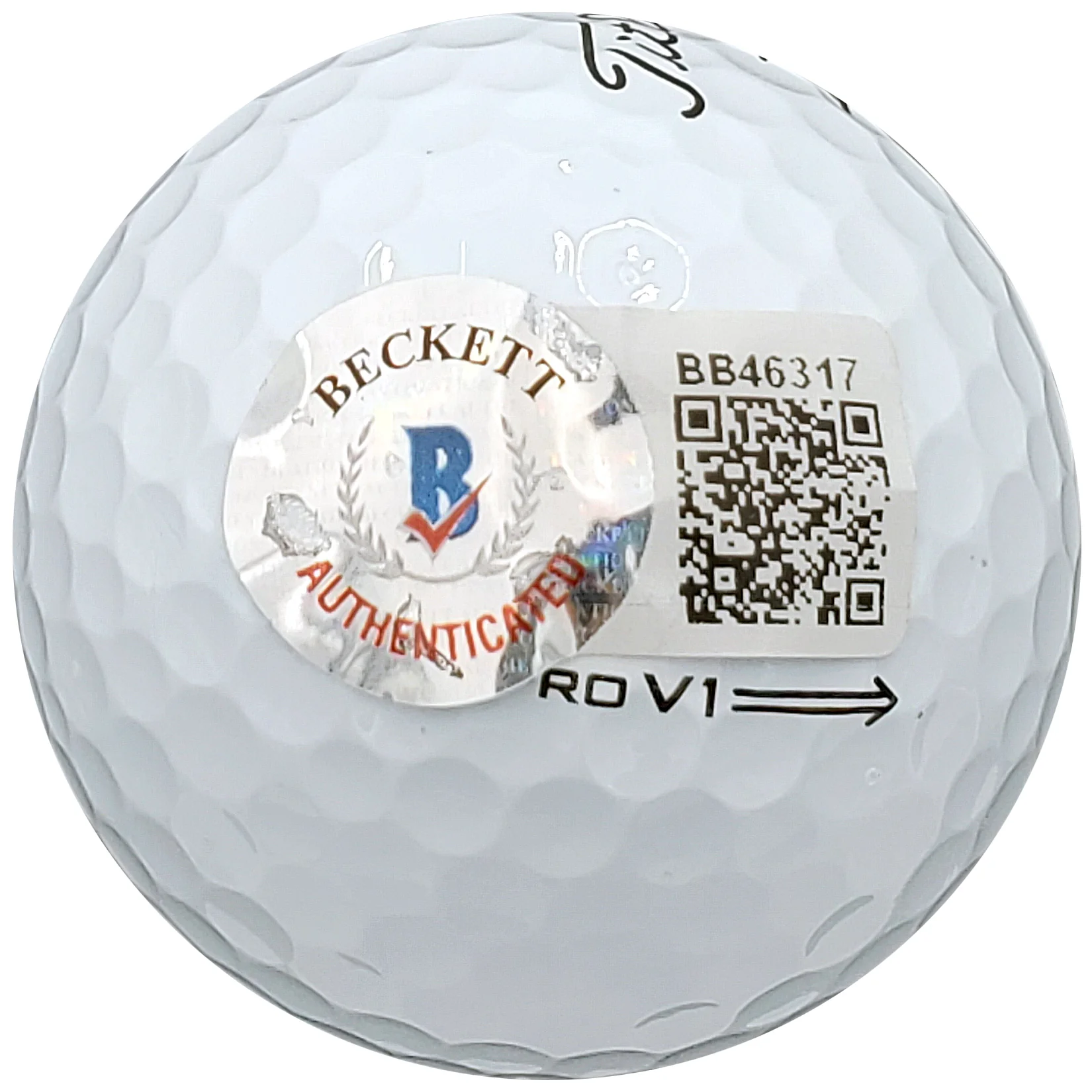 Lee Elder Autographed Titleist Masters Logo Pro V1 Golf Ball Beckett BAS Stock #198872 - Image 3
