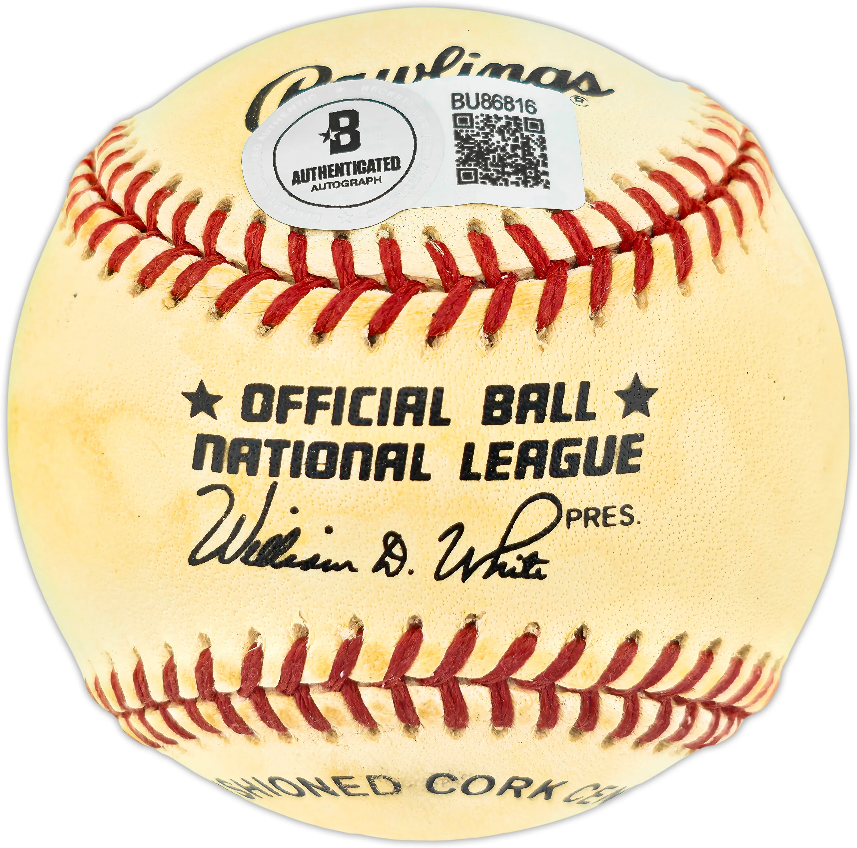 Lee Walls Autographed Official NL Baseball Los Angeles Dodgers, Philadelphia Phillies Beckett BAS QR #BU86816 - Image 2