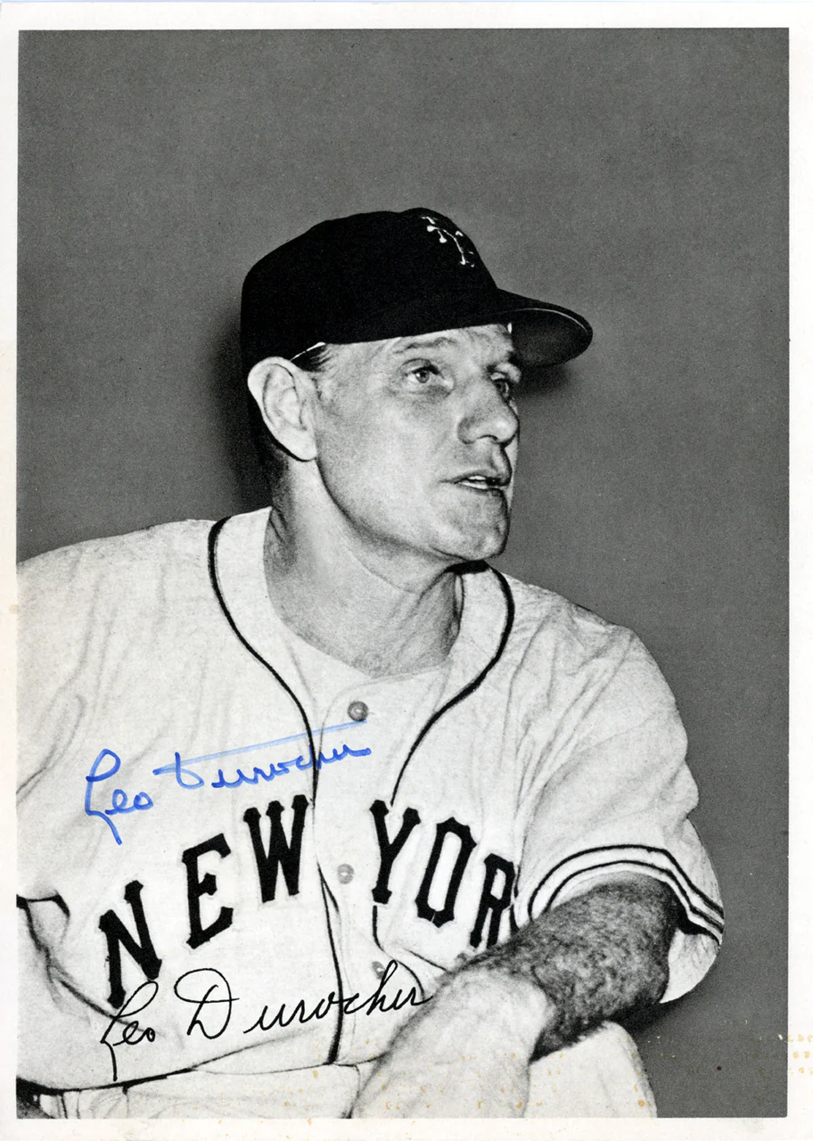Leo Durocher Autographed 6.5x9 Photo Picture Pack 1948 New York Giants Beckett BAS #F98280