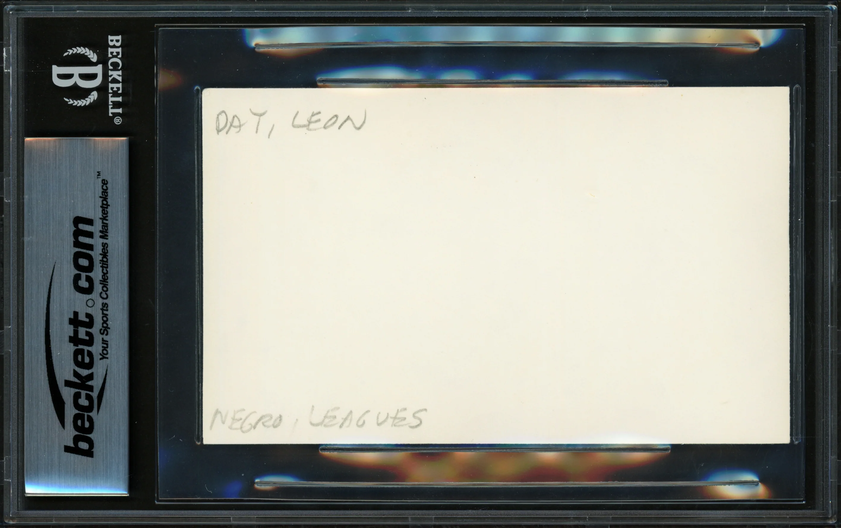 Leon Day Autographed 3x5 Index Card Negro Leagues "Best wishes" Beckett BAS #17856794 - Image 2