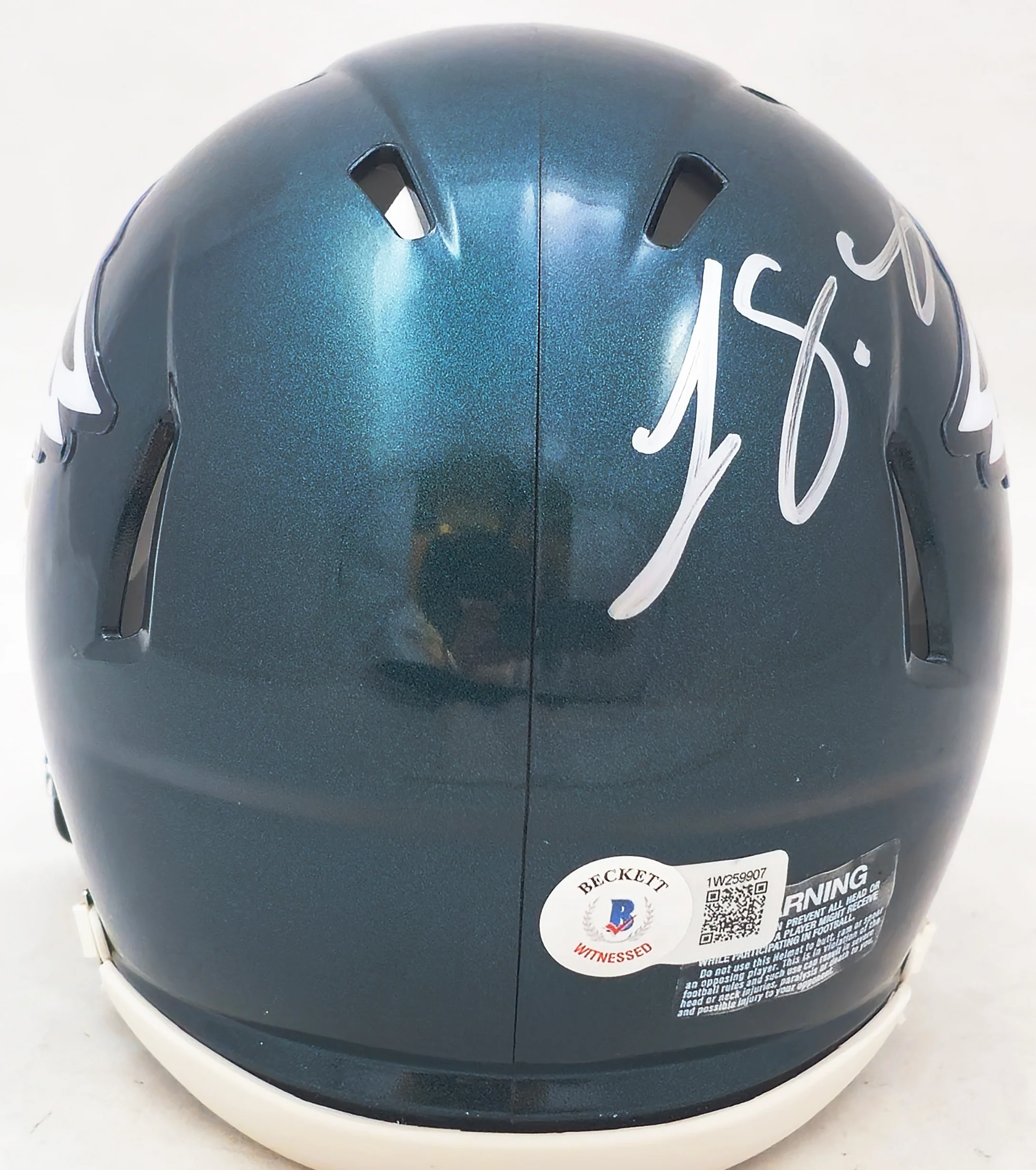 LeSean McCoy Autographed Philadelphia Eagles Green Speed Mini Helmet Beckett BAS Witness Stock #223739 - Image 4