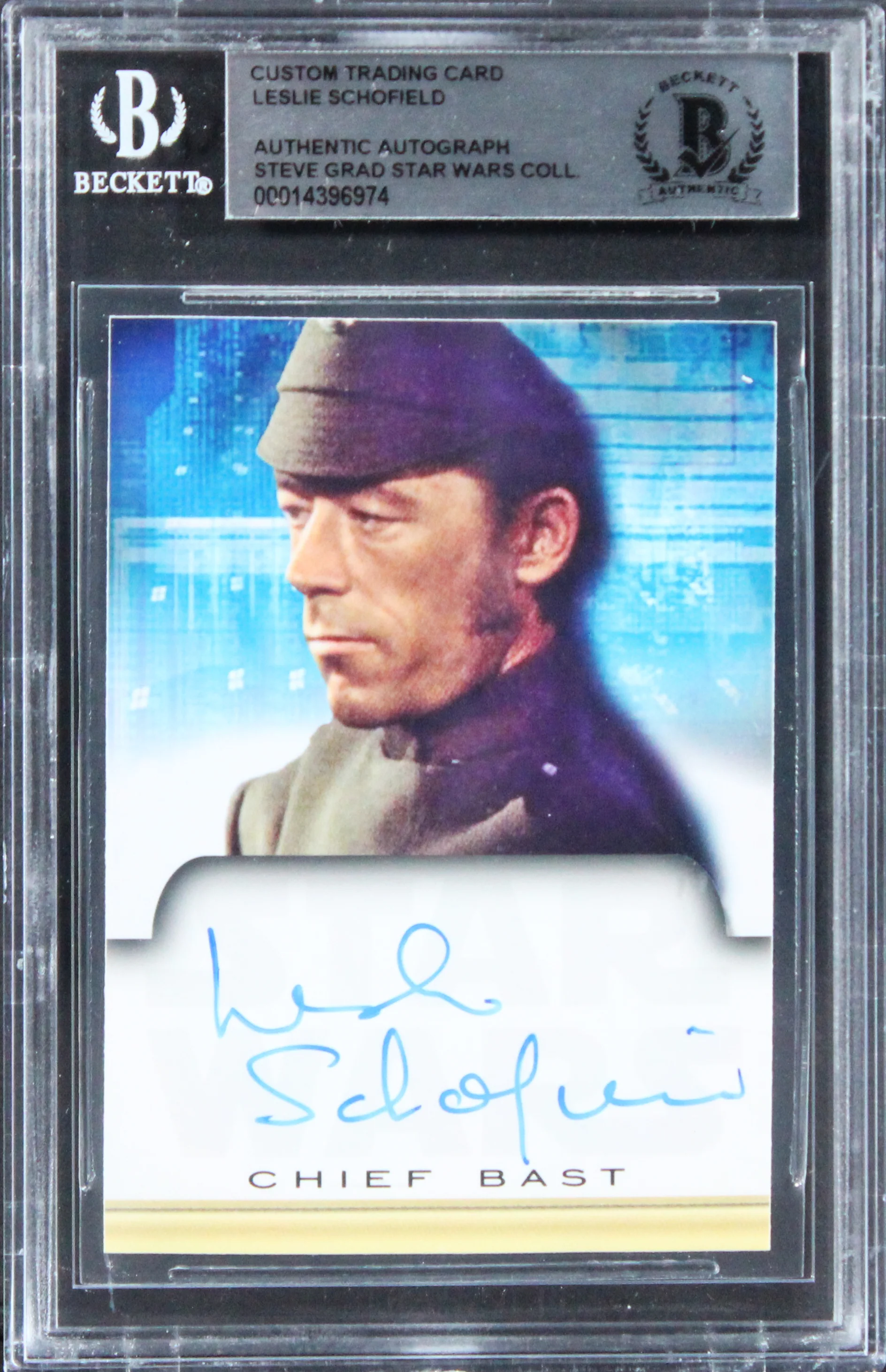 Leslie Schofield Star Wars Authentic Signed Custom Trading Card BAS Slabbed - Image 2