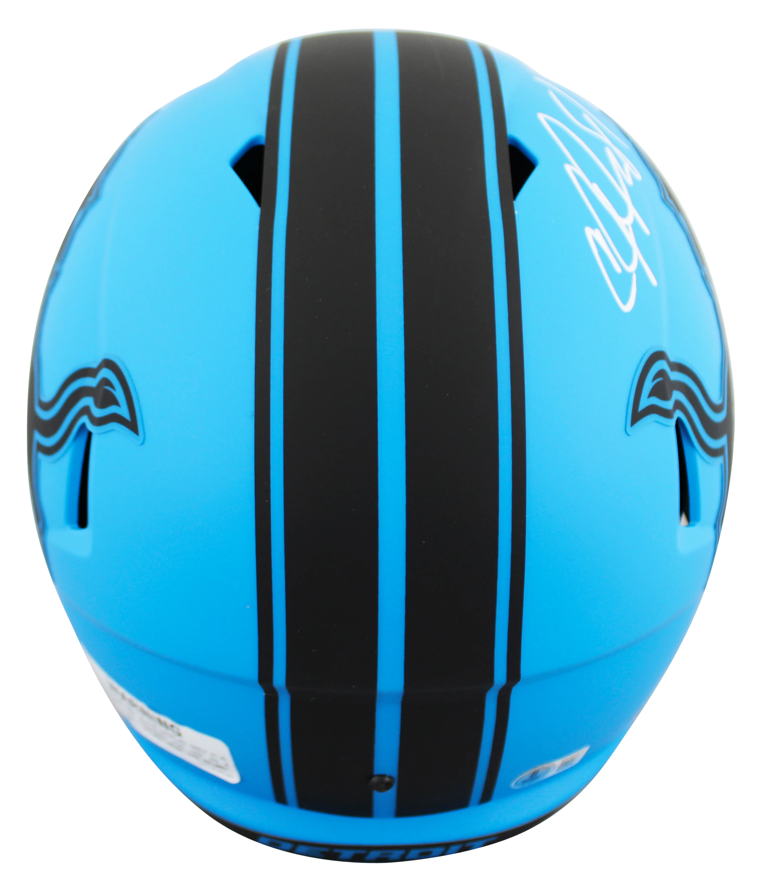 Lions Calvin Johnson Signed Rave Full Size Speed Rep Helmet W/ Case BAS Witness - Image 4