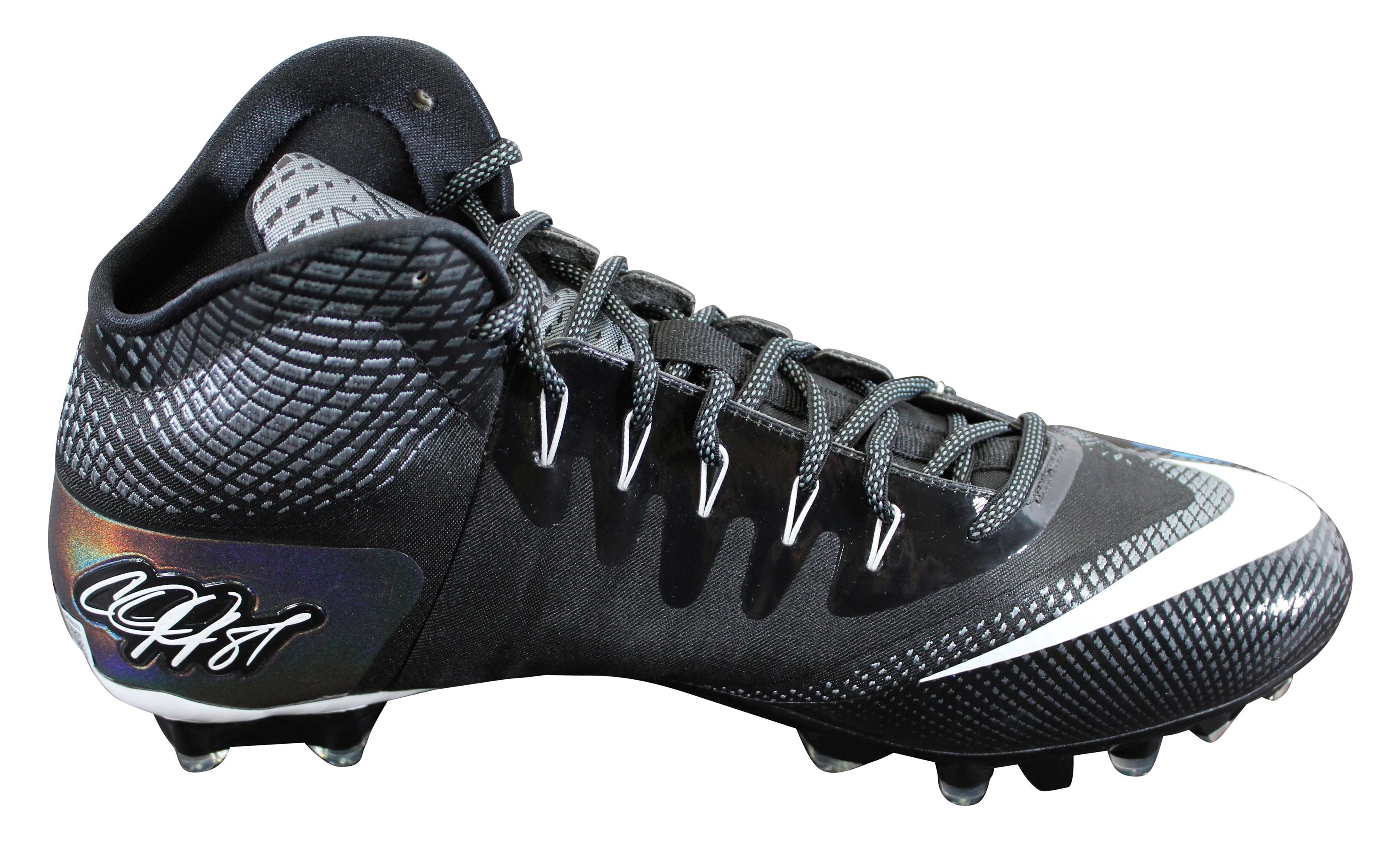 Lions Calvin Johnson Signed Signature Series Left Football Cleat BAS Witnessed - Image 7