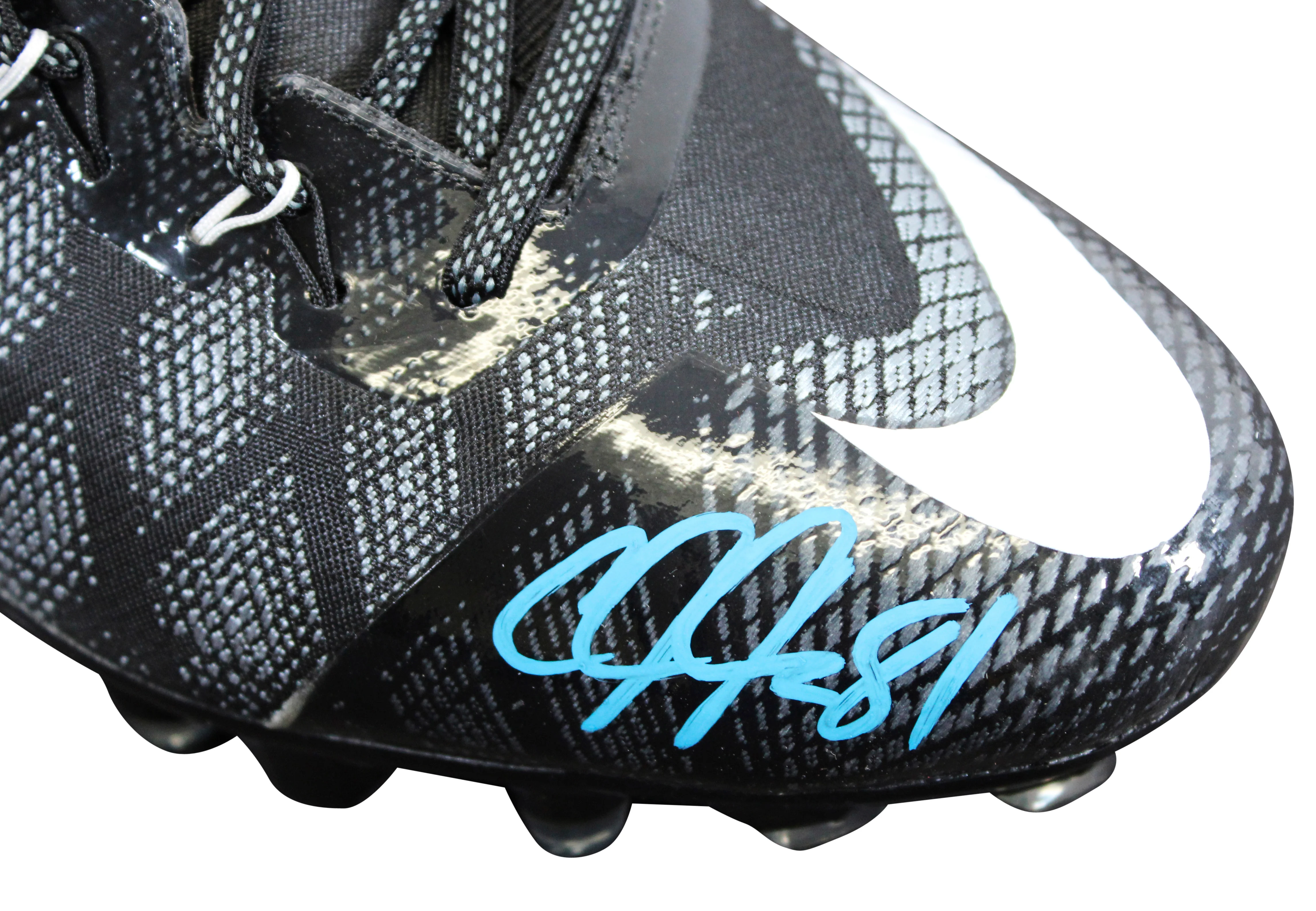 Lions Calvin Johnson Signed Signature Series Right Football Cleat BAS Witnessed - Image 3
