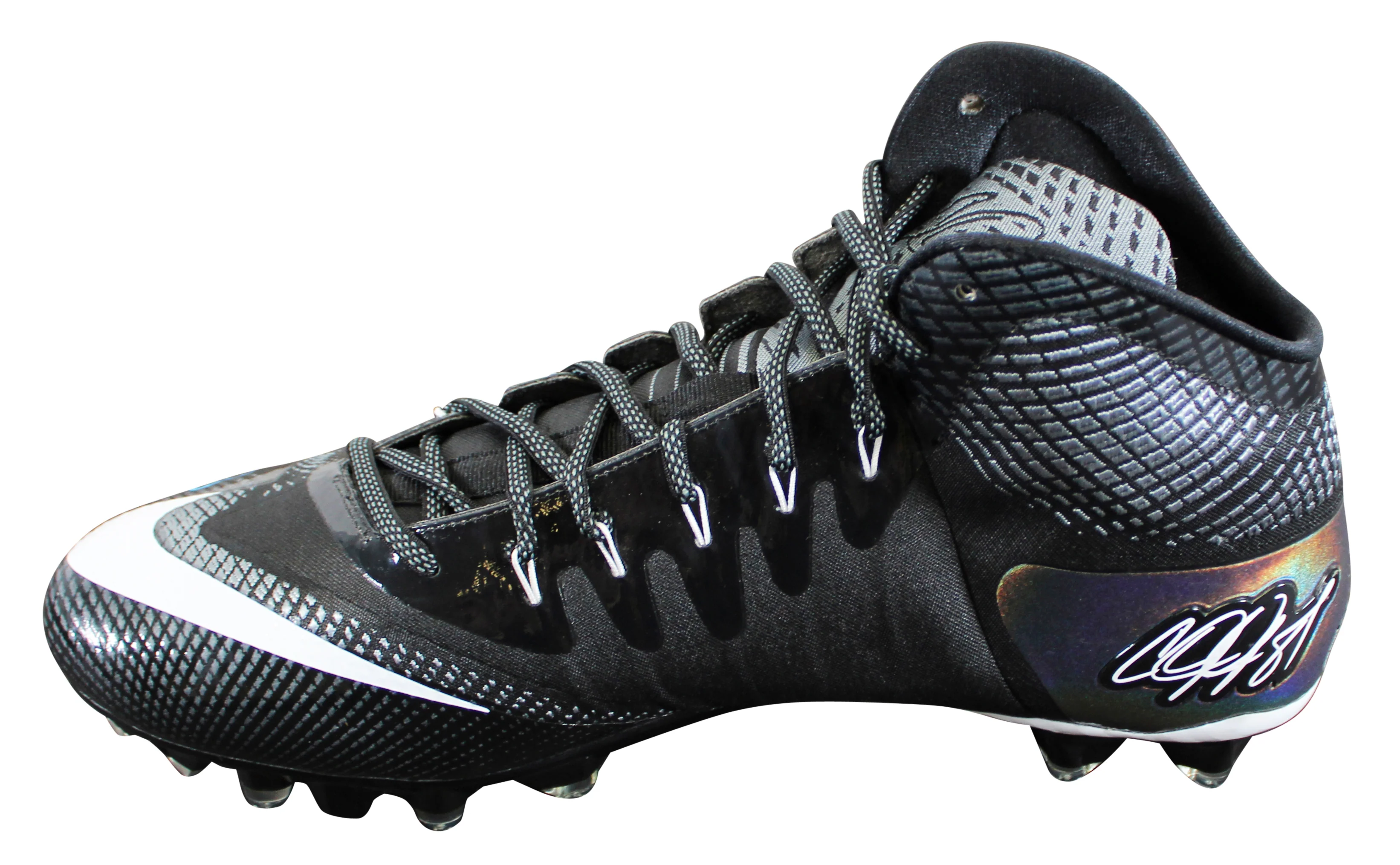 Lions Calvin Johnson Signed Signature Series Right Football Cleat BAS Witnessed - Image 5