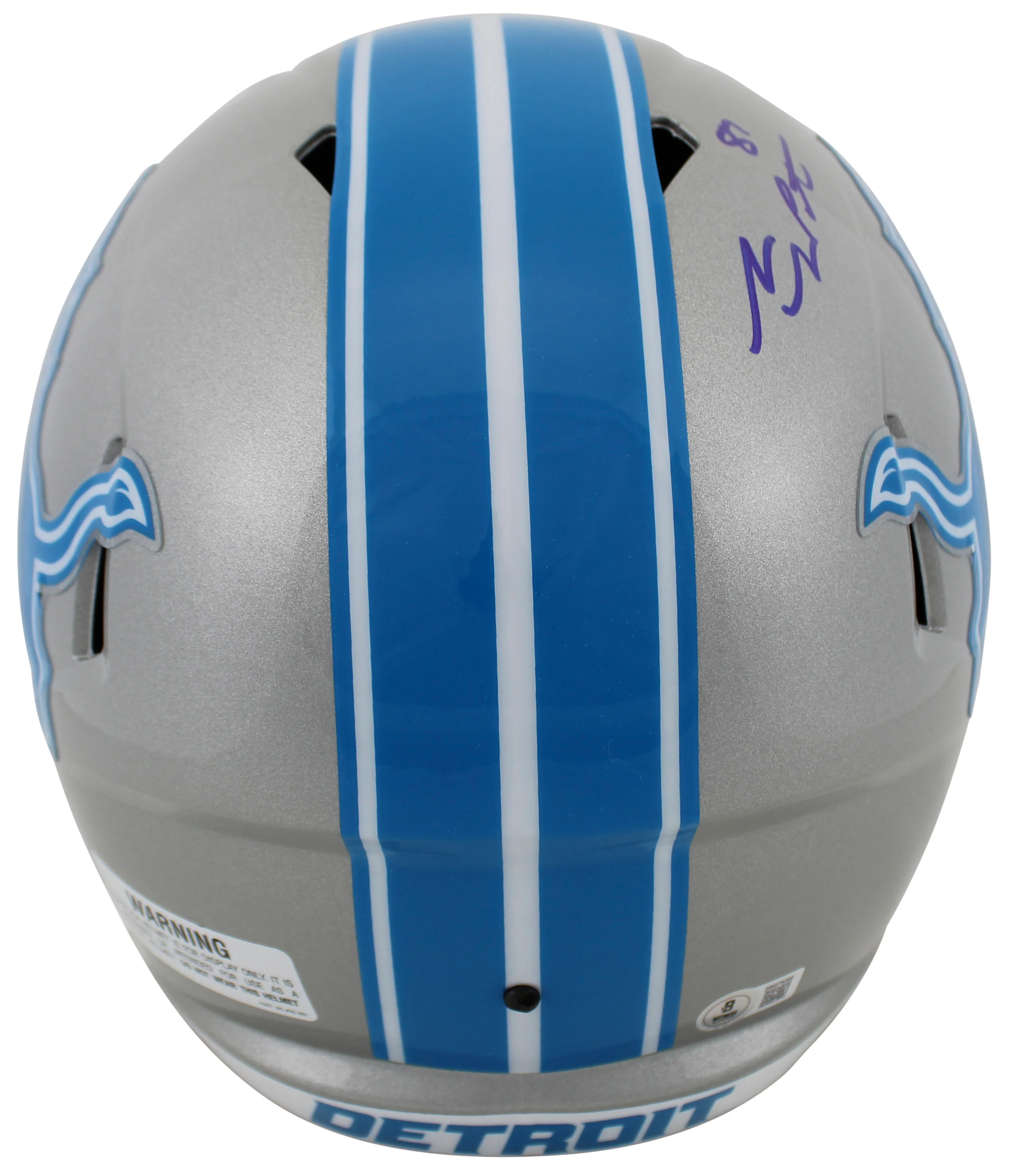 Lions Sam LaPorta Authentic Signed Full Size Speed Rep Helmet W/ Case BAS Wit - Image 4
