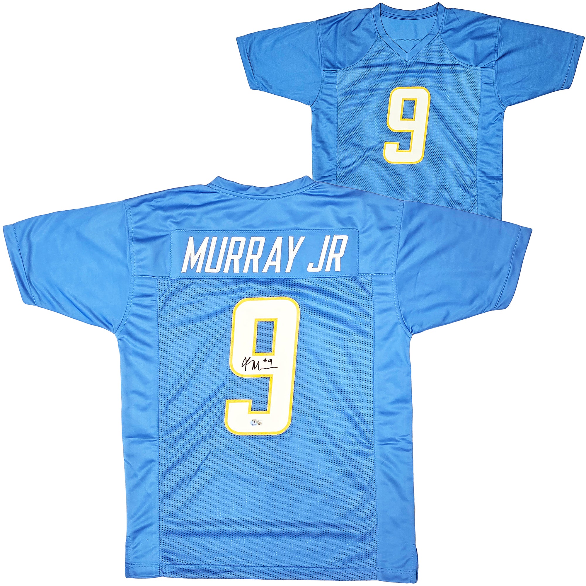 Los Angeles Chargers Kenneth Murray Jr. Autographed Powder Blue Jersey Beckett BAS Witness Stock #215958