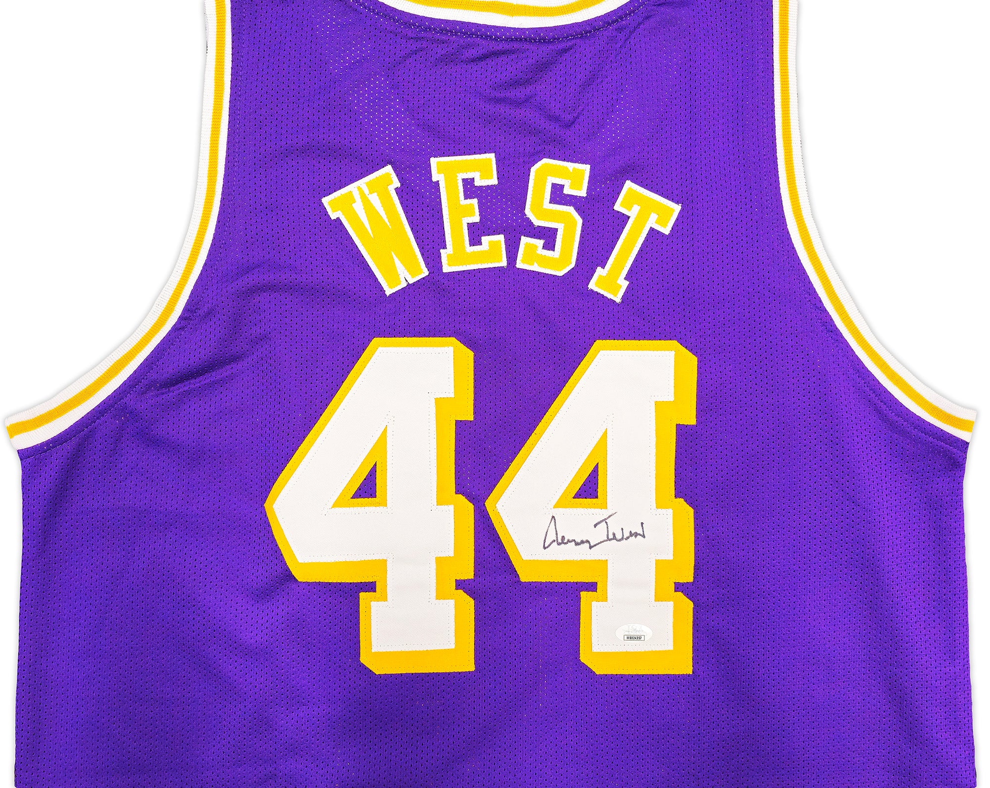 Los Angeles Lakers Jerry West Autographed Purple Basketball Jersey JSA Stock #228803 - Image 3