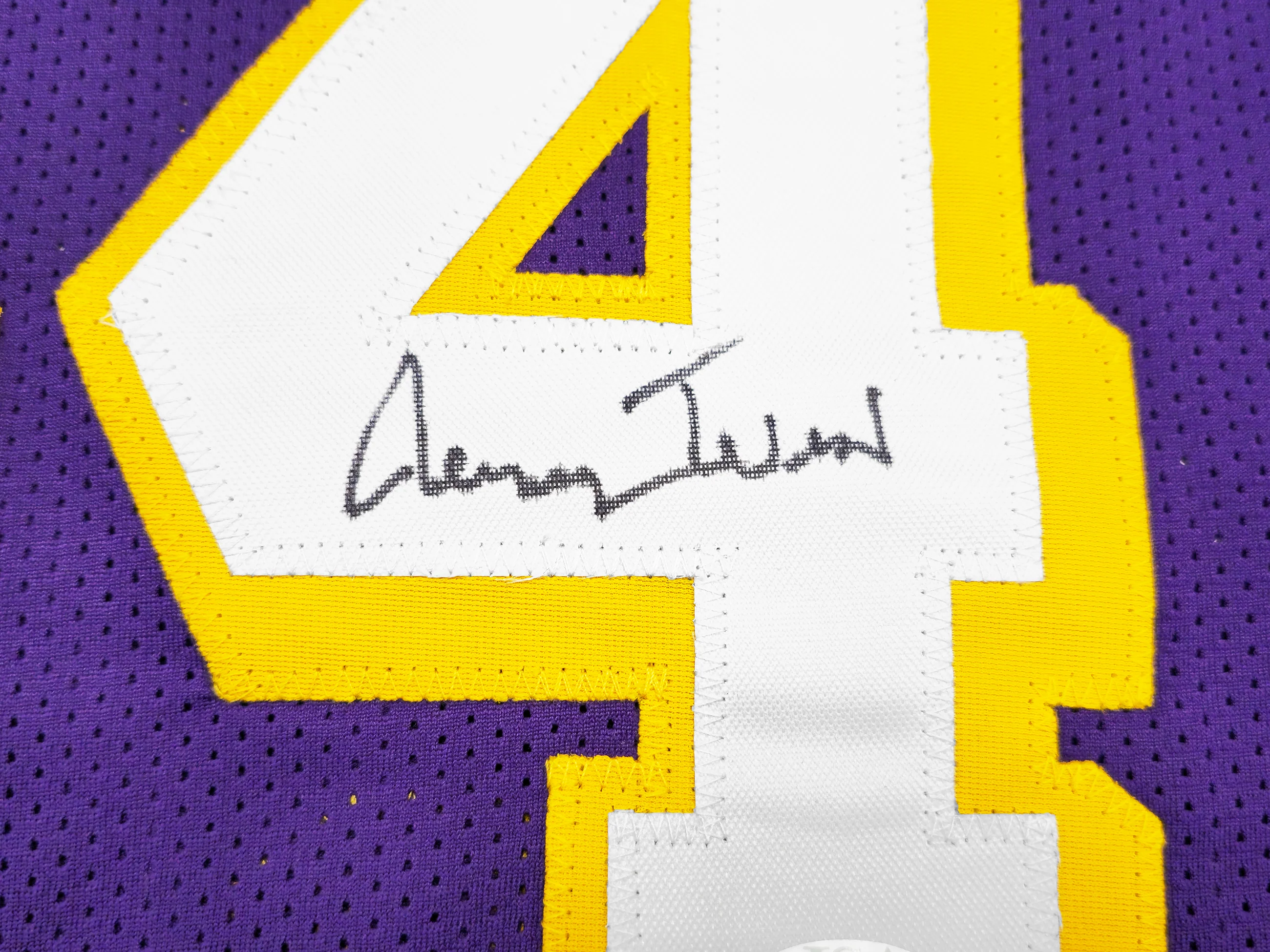 Los Angeles Lakers Jerry West Autographed Purple Basketball Jersey JSA Stock #228803 - Image 4