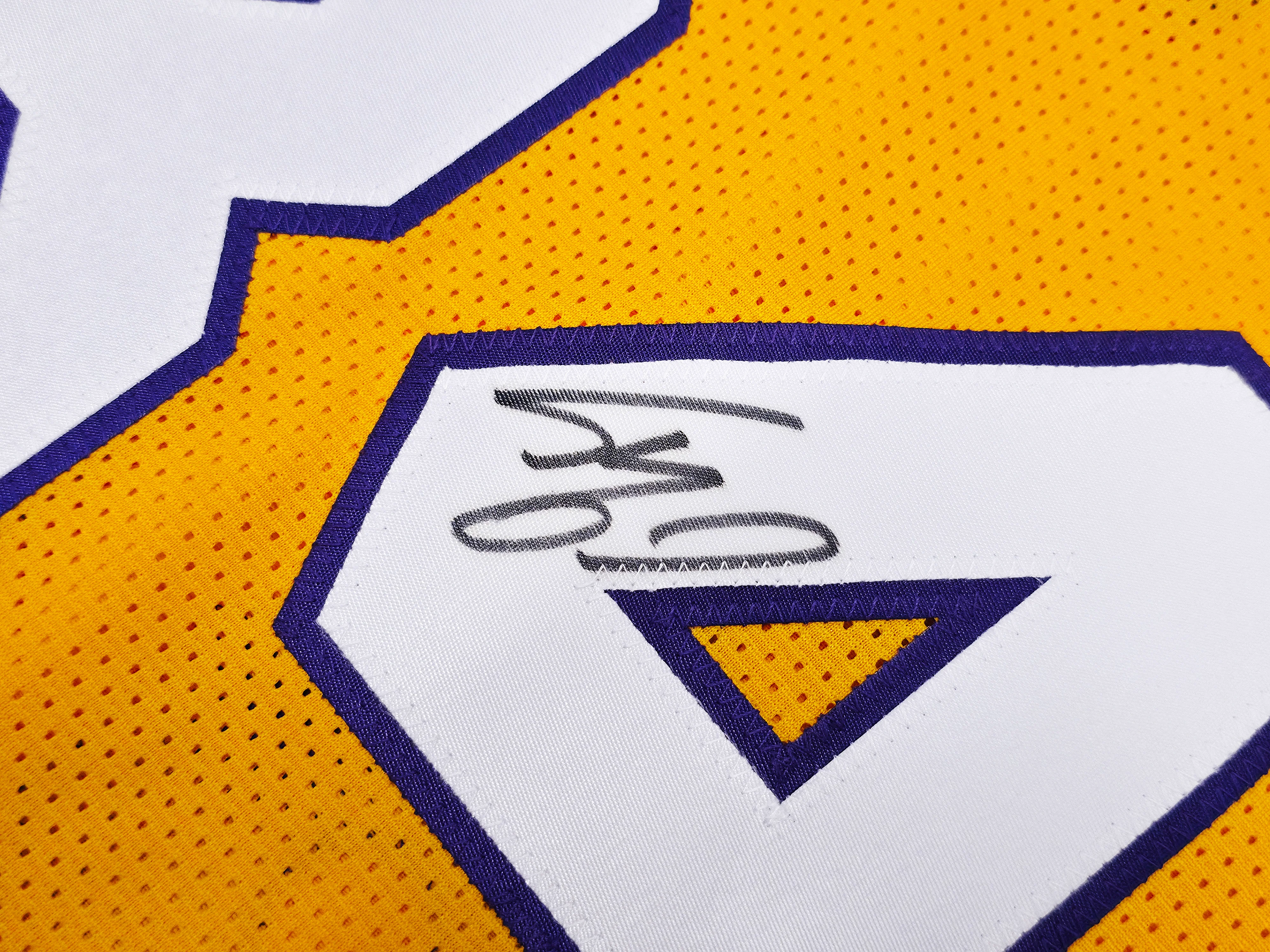 Los Angeles Lakers Shaquille O'Neal Autographed Gold Jersey JSA Stock #248834 - Image 4