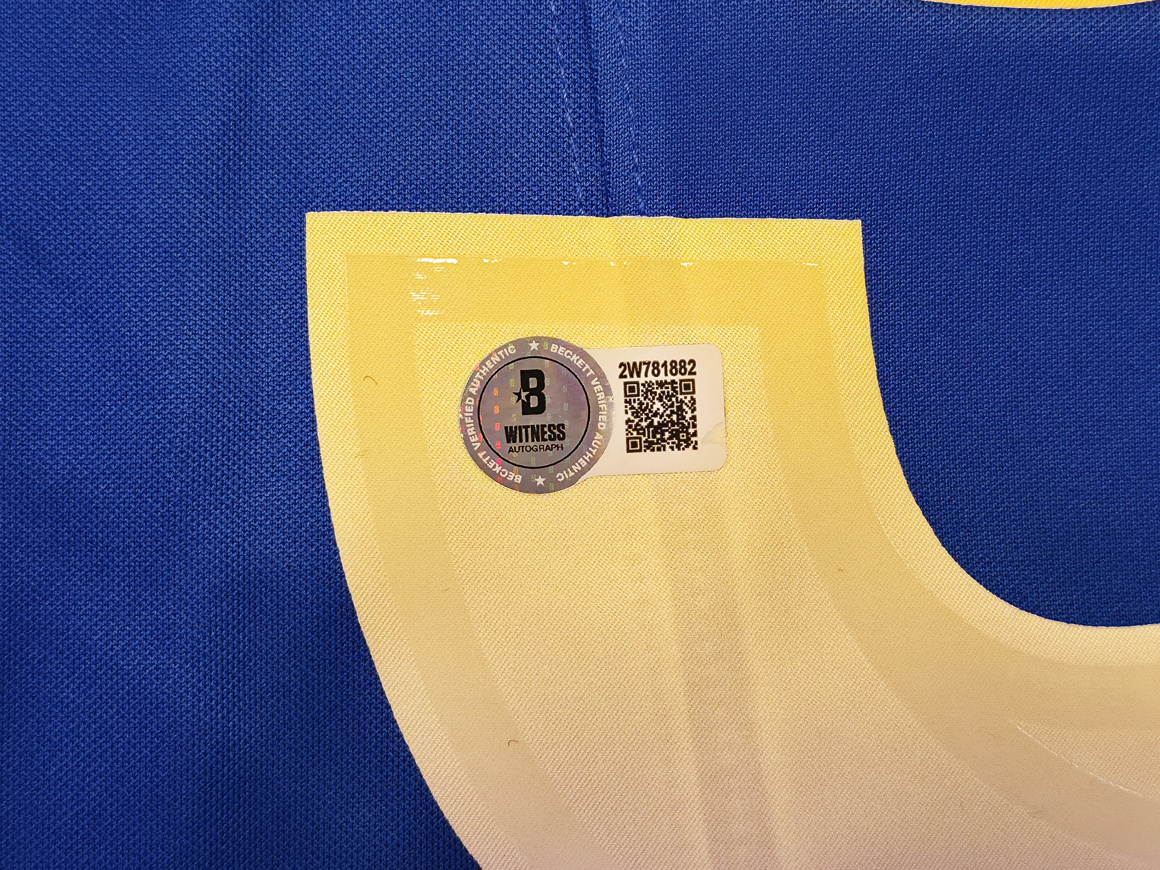 Los Angeles Rams Aaron Donald Autographed Blue Nike Dri Fit Jersey Size L Beckett BAS Witness Stock #241359 - Image 5