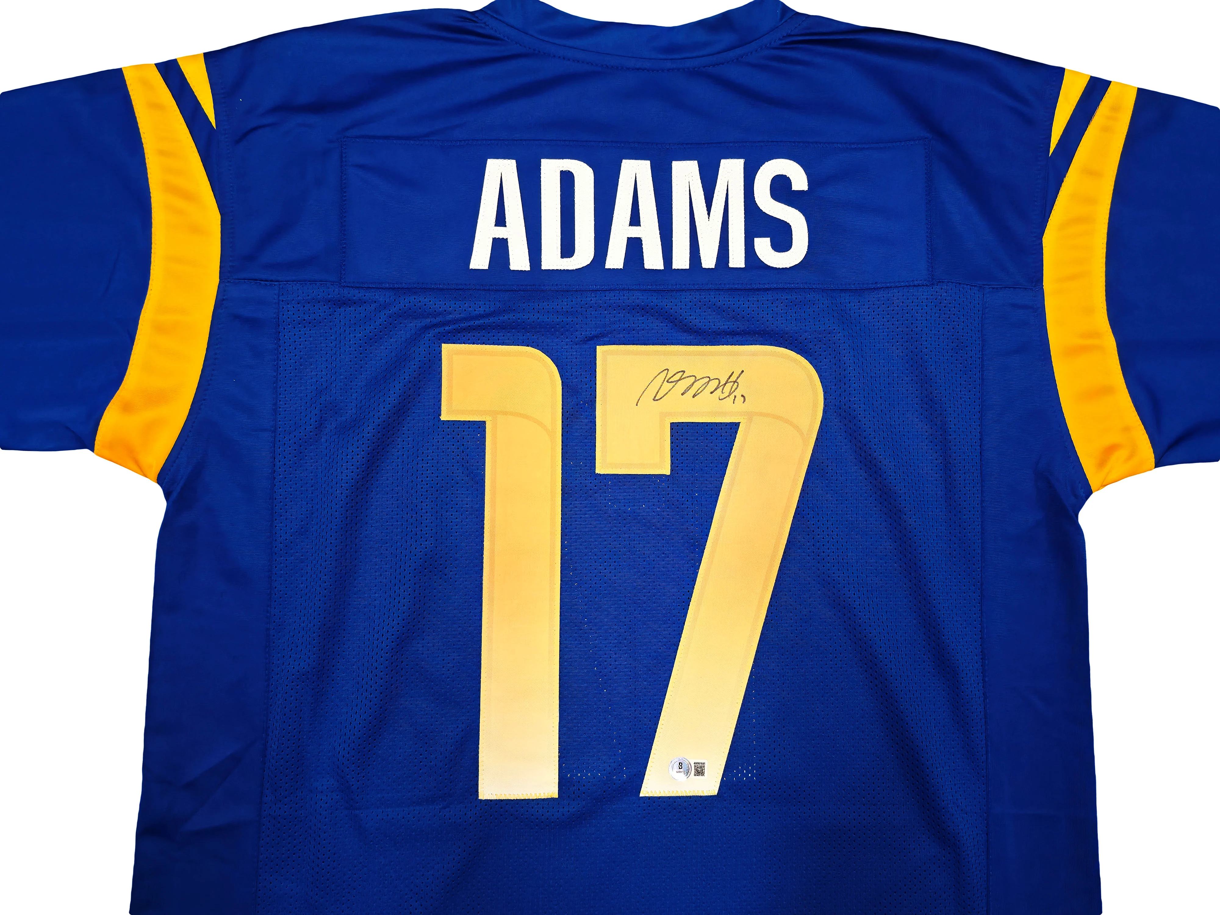 Los Angeles Rams Davante Adams Autographed Blue Jersey Beckett BAS Witness Stock #257216 - Image 3