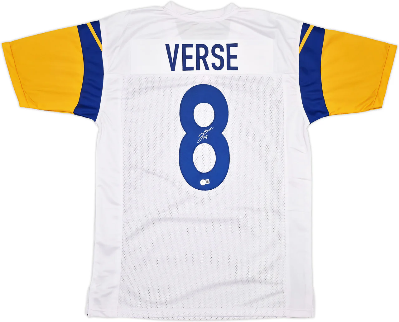 Los Angeles Rams Jared Verse Autographed White Jersey Beckett BAS Witness Stock #242683 - Image 2
