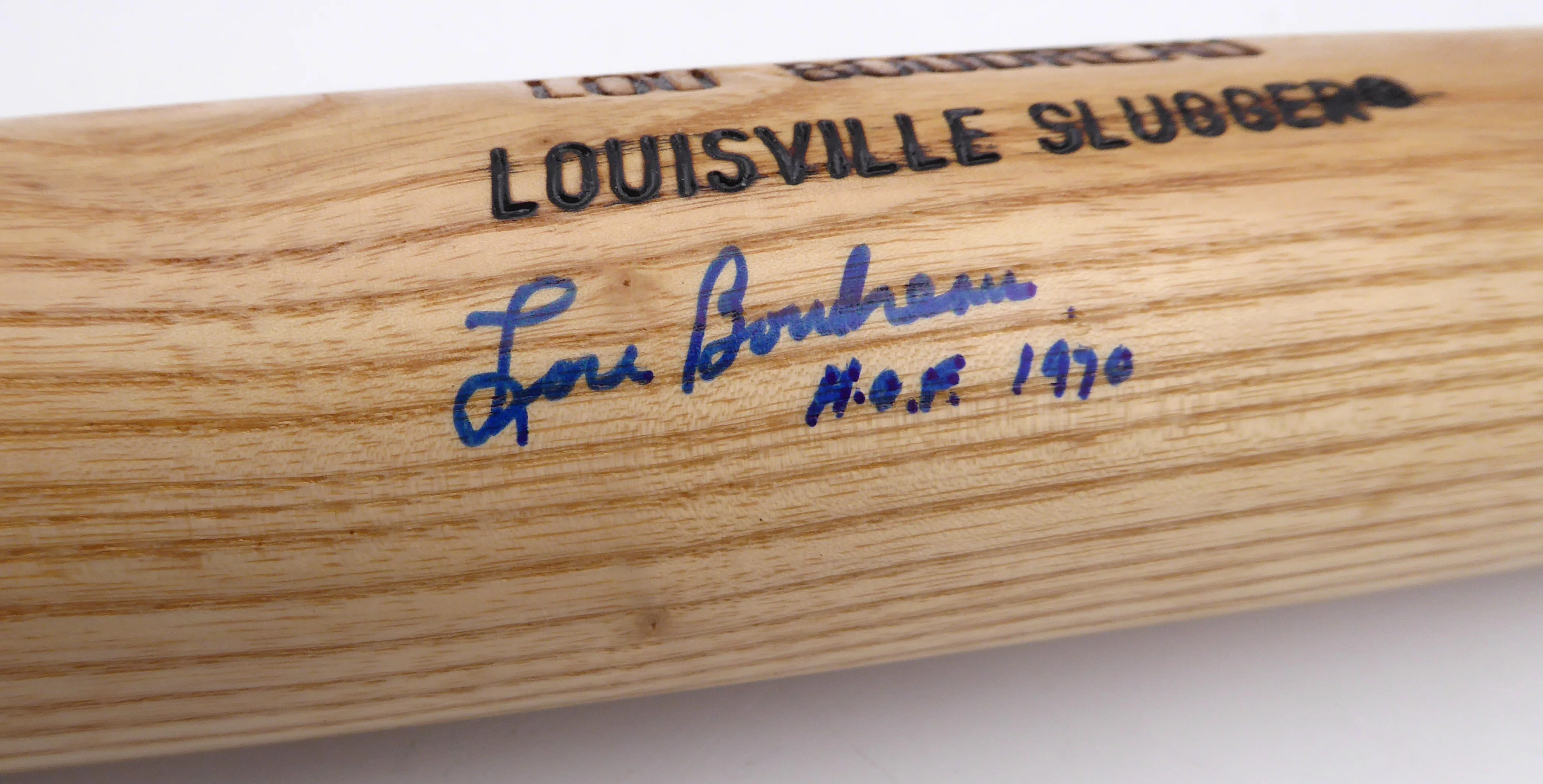 Lou Boudreau Autographed Louisville Slugger Bat Cleveland Indians "HOF 1970" Beckett BAS QR #BM37144 - Image 3