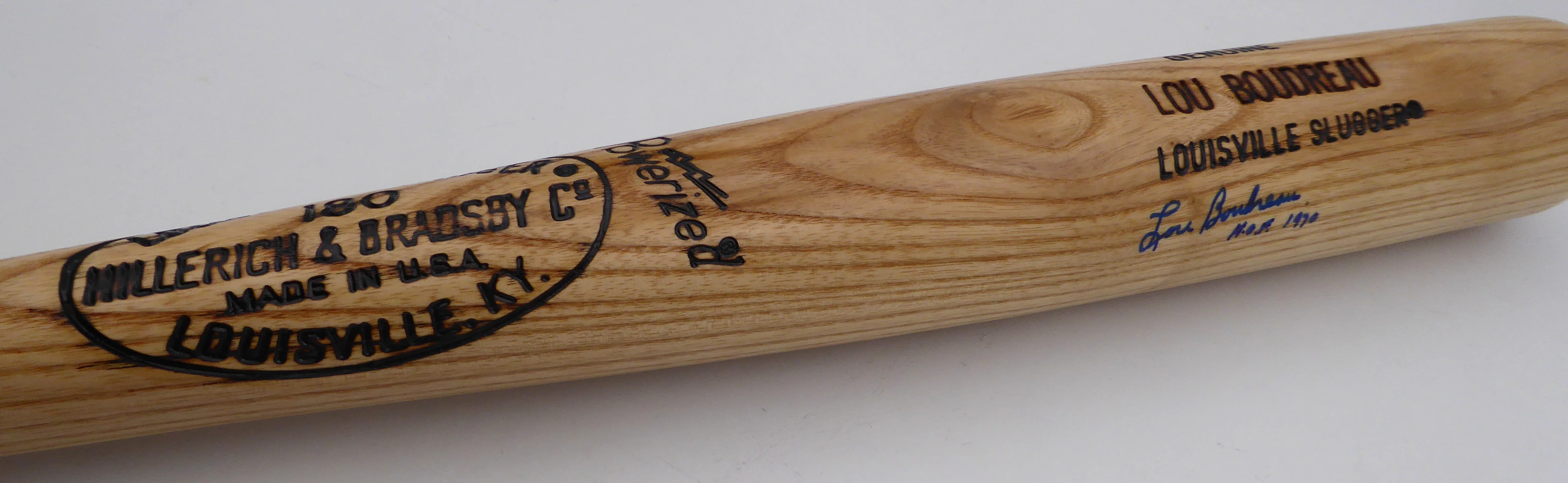 Lou Boudreau Autographed Louisville Slugger Bat Cleveland Indians "HOF 1970" Beckett BAS QR #BM37144 - Image 4