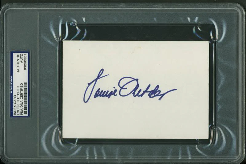 Louise Fletcher Authentic Signed 4X6 Index Card Autographed PSA/DNA Slabbed