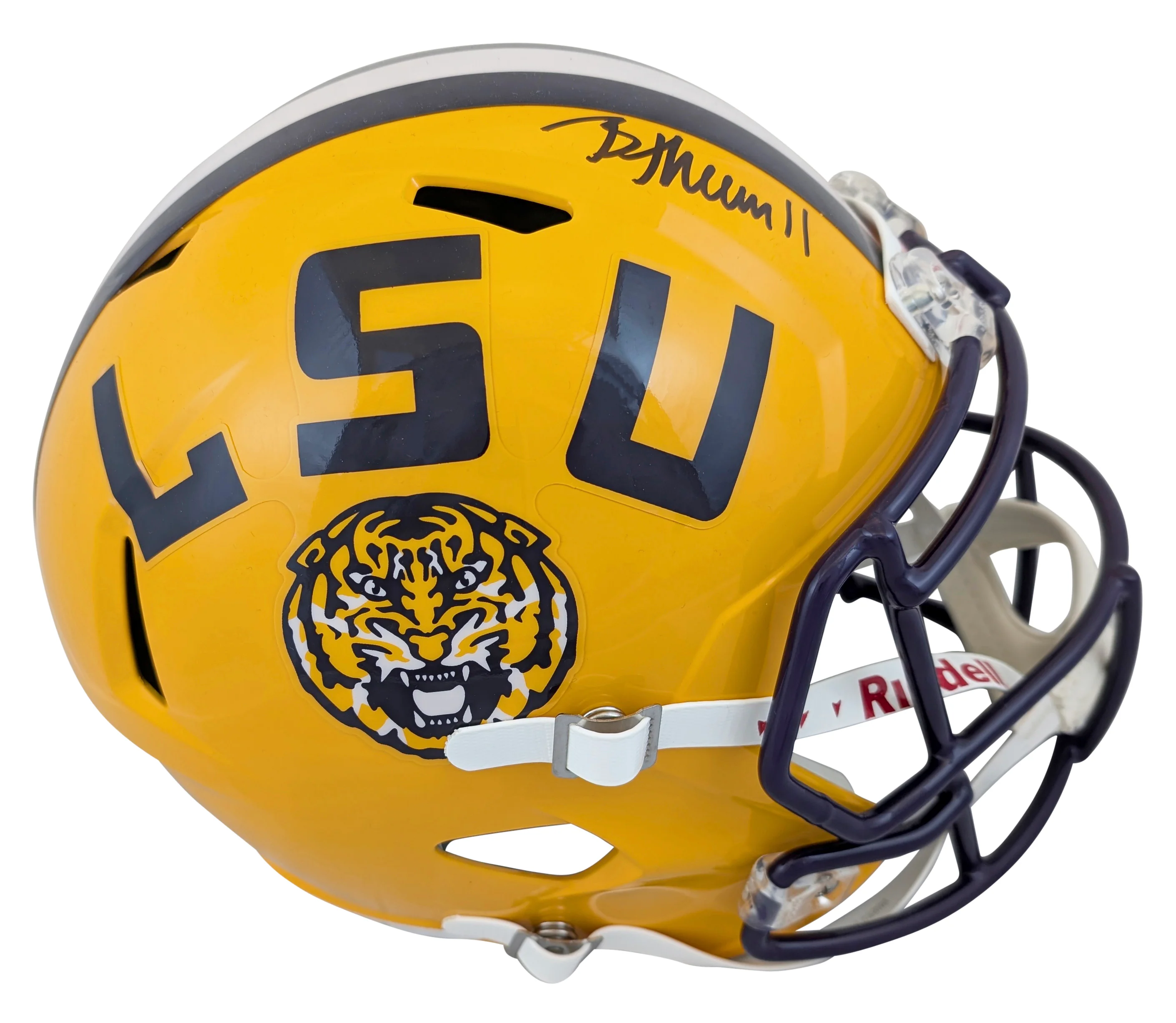 LSU Brian Thomas Jr. Signed Full Size Speed Rep Helmet W/ Case Fanatics - Image 3