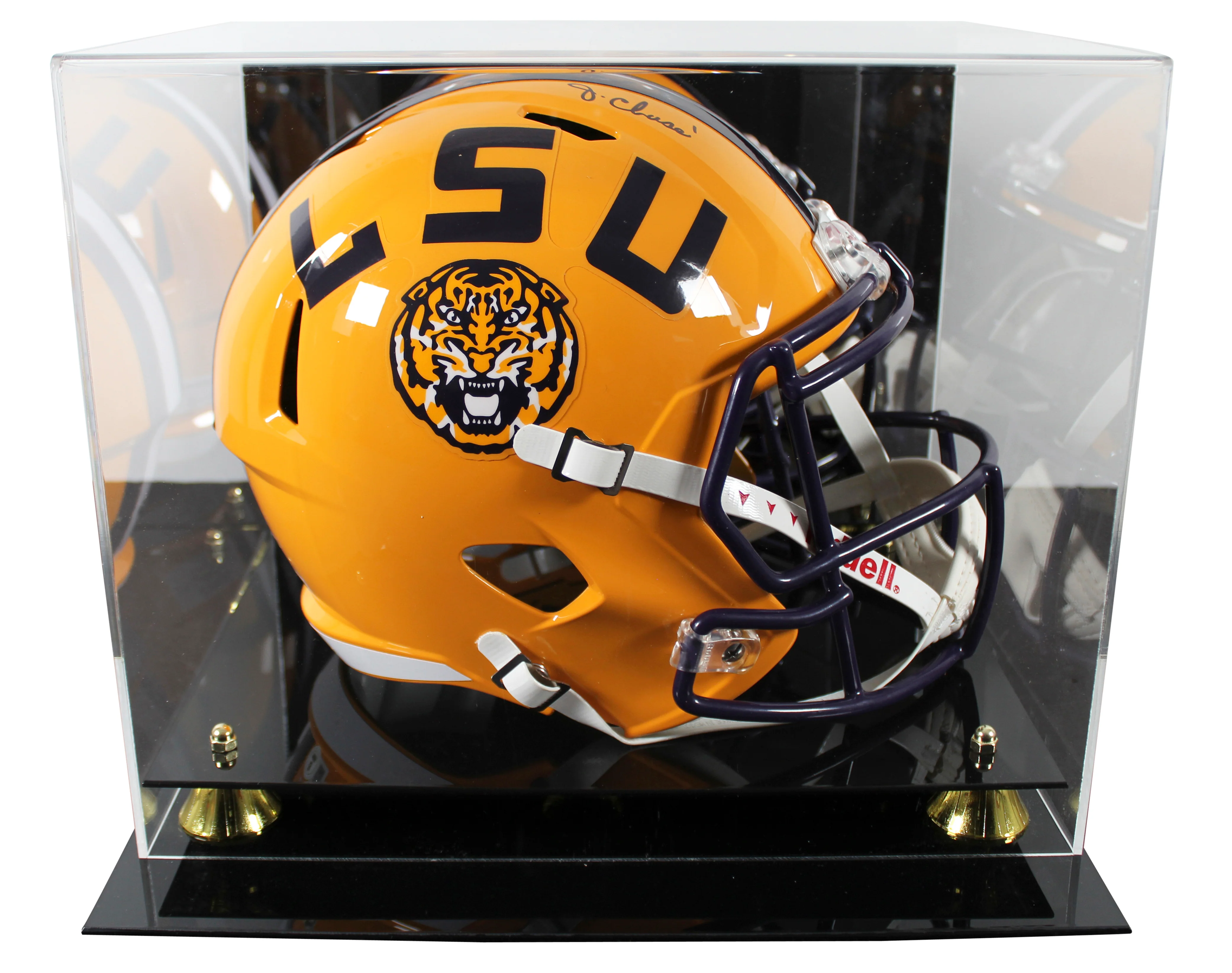 LSU Ja'Marr Chase Signed Full Size Speed Rep Helmet W/ Case BAS Witnessed - Image 2