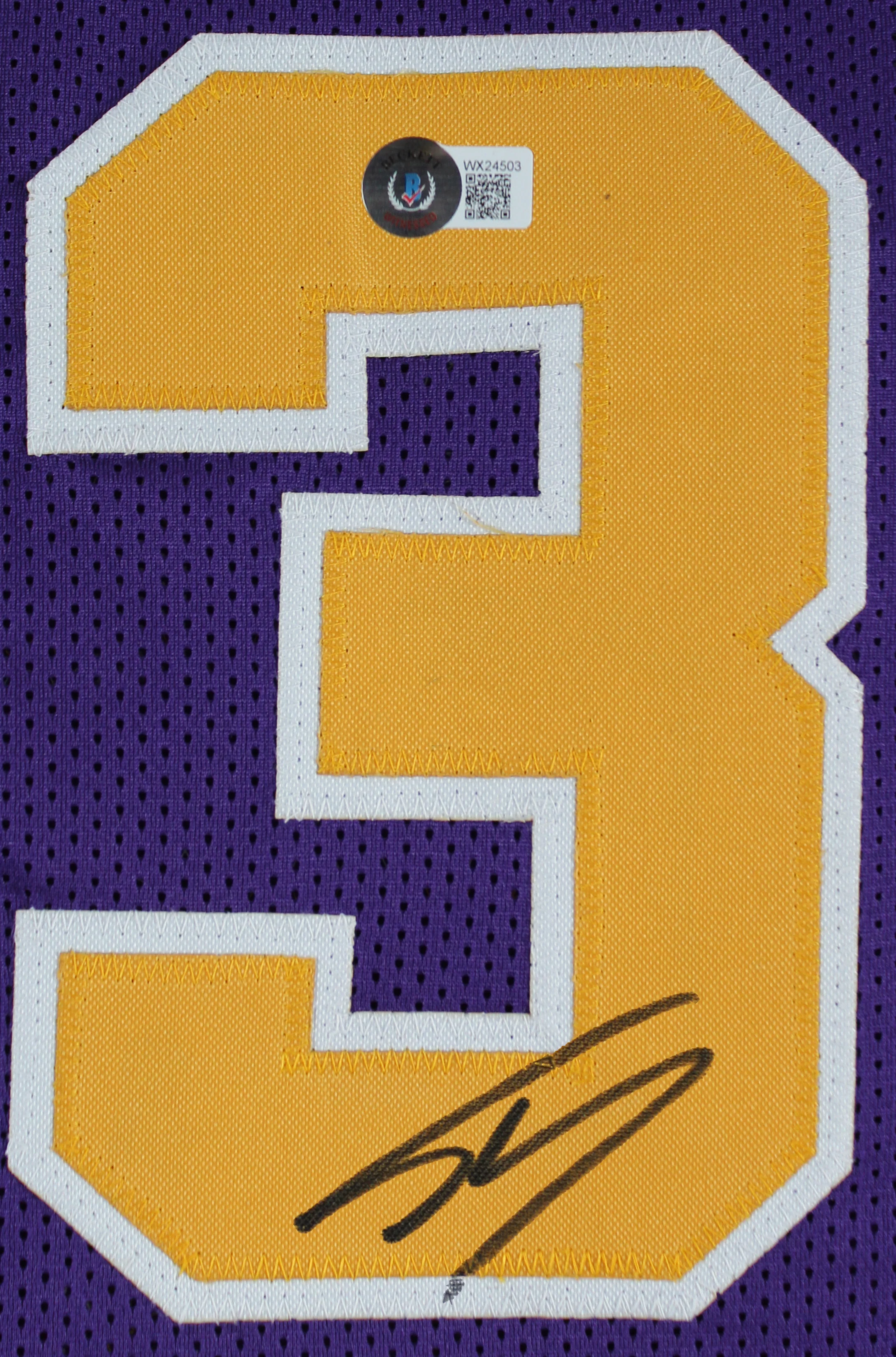LSU Shaquille O'Neal Signed Purple Pro Style Framed Jersey BAS Witnessed 2 - Image 3