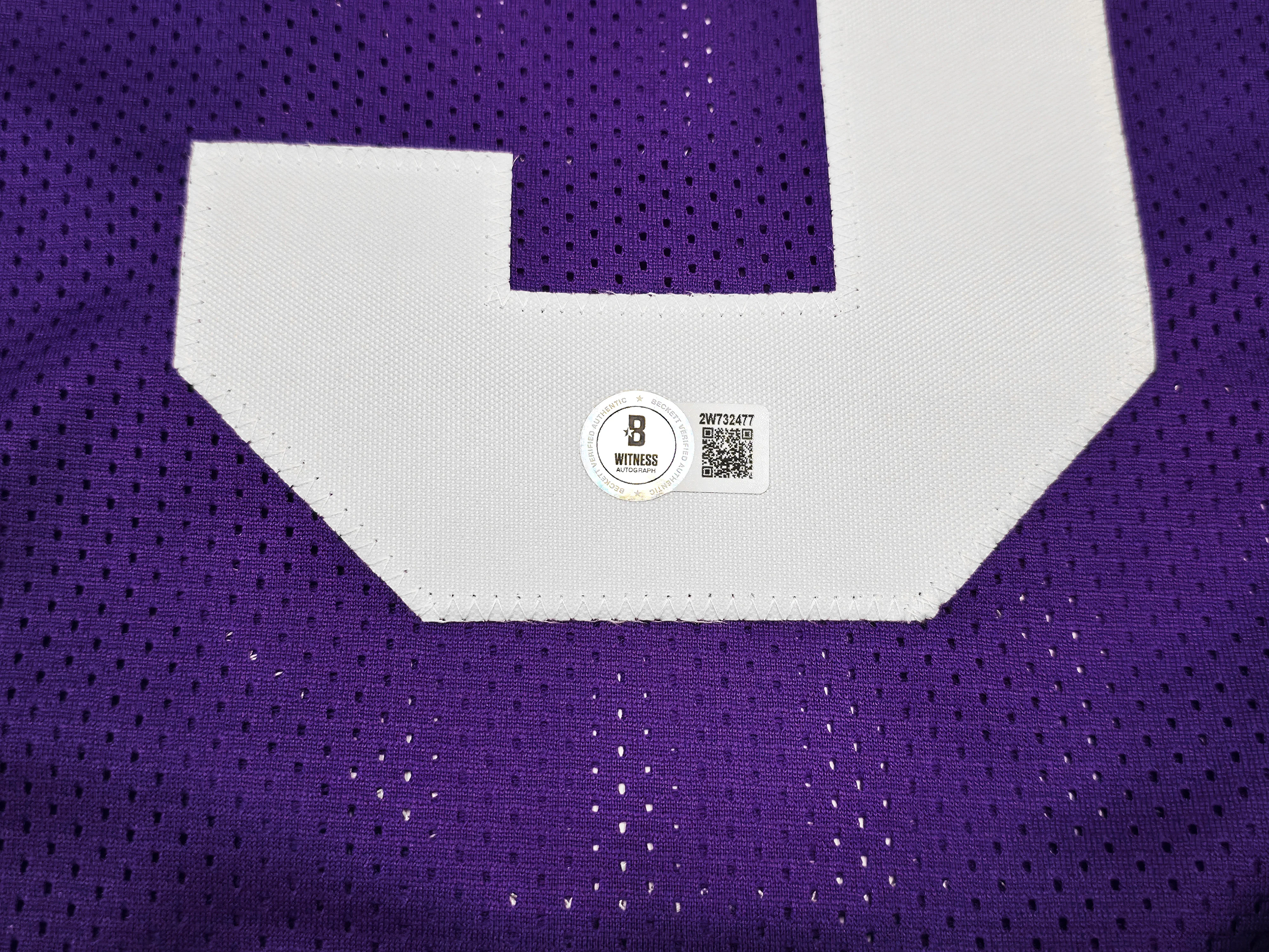 LSU Tigers Odell Beckham Jr. Autographed Purple Jersey Beckett BAS Witness Stock #243262 - Image 5