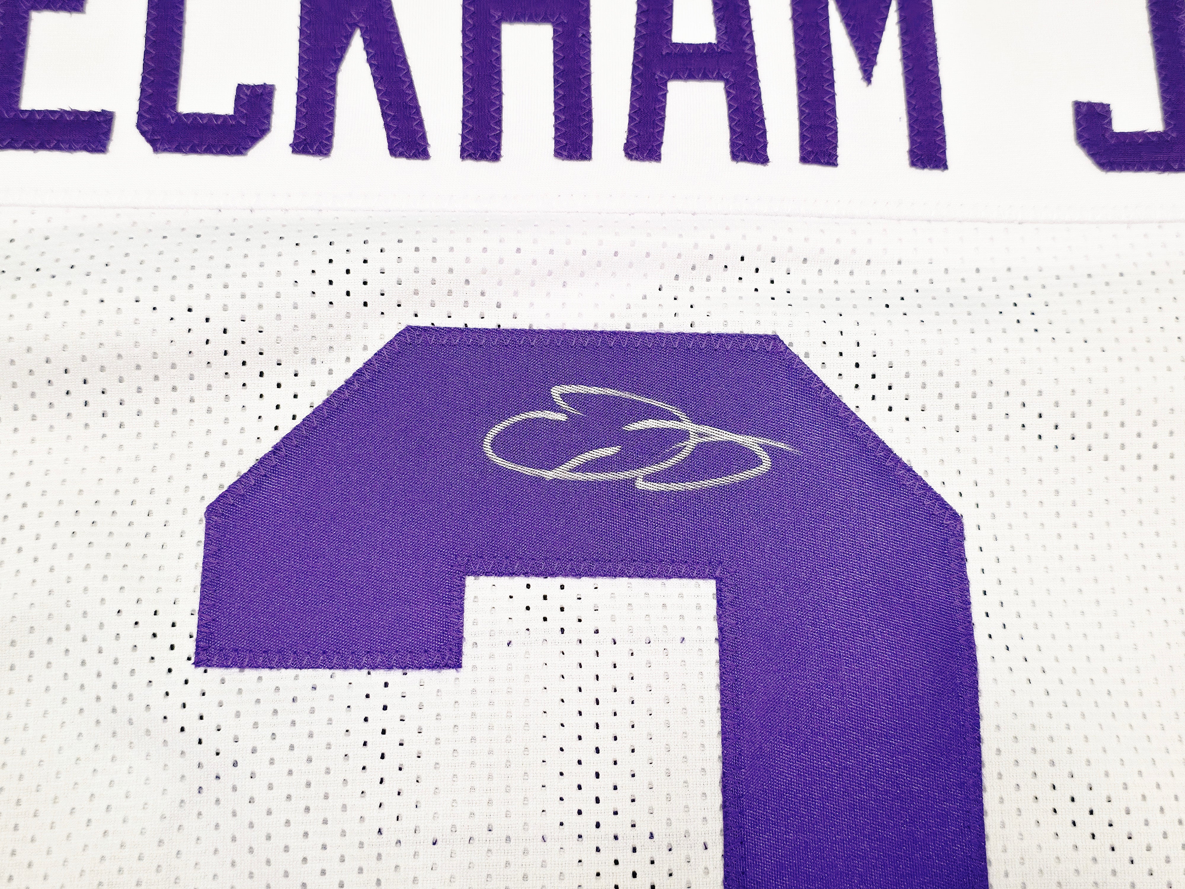 LSU Tigers Odell Beckham Jr. Autographed White Jersey Beckett BAS Witness Stock #242682 - Image 4