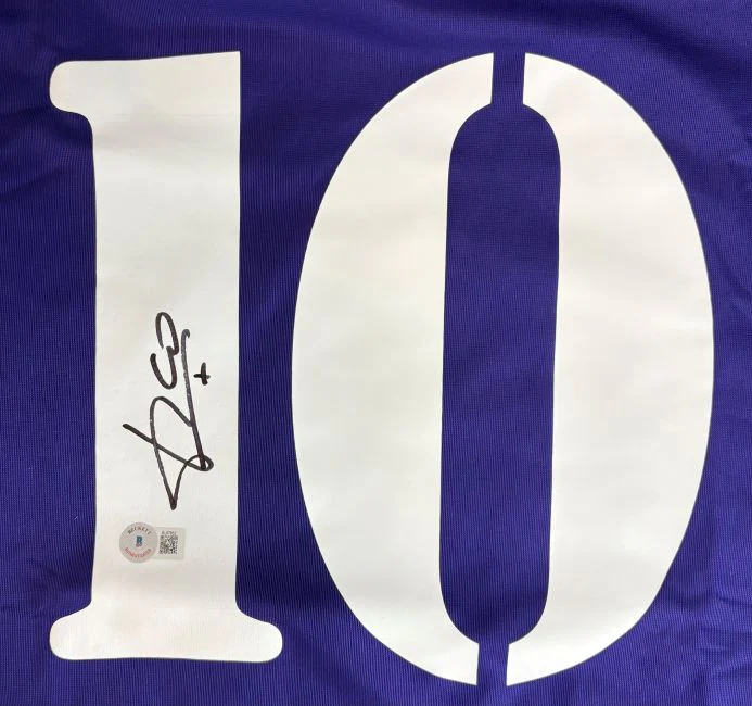 Luis Figo Signed Real Madrid Purple Adidas Soccer Jersey BAS - Image 2