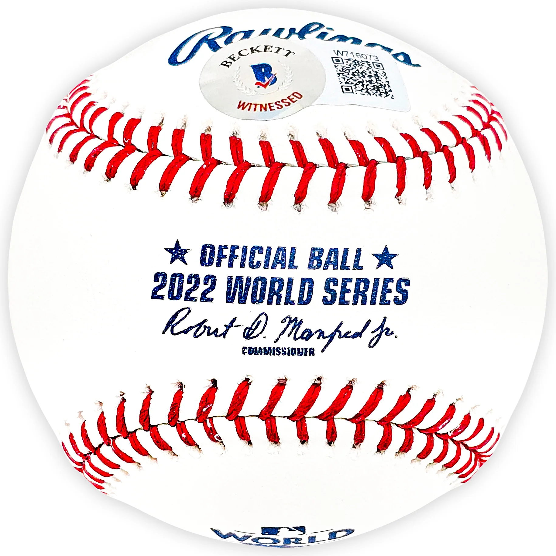 Luis Garcia Autographed Official 2022 World Series Logo MLB Baseball Houston Astros "22 WS Champs" Beckett BAS Witness Stock #220457 - Image 2