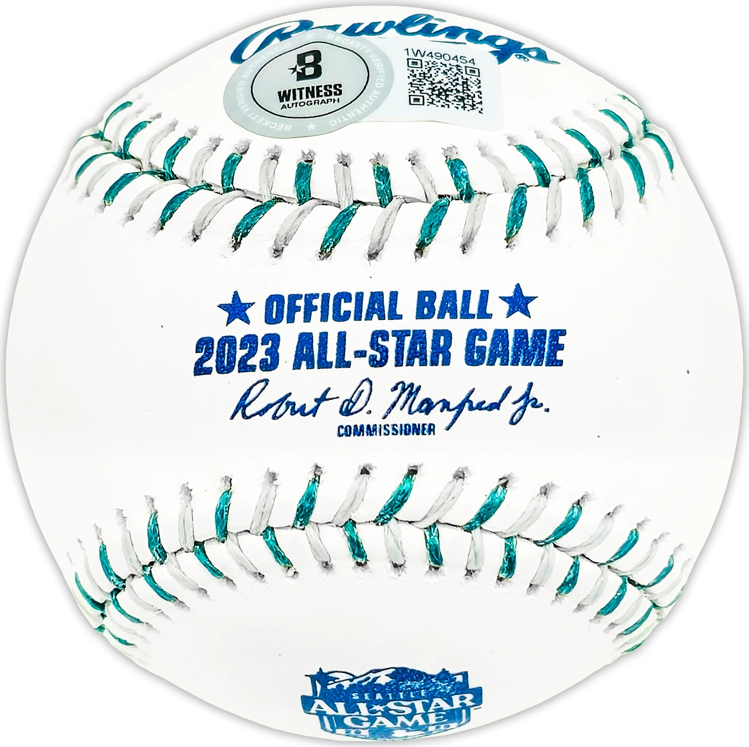 Luis Robert Jr. Autographed Official 2023 All Star Game Logo MLB Game Baseball Chicago White Sox Beckett BAS Witness Stock #227325 - Image 2