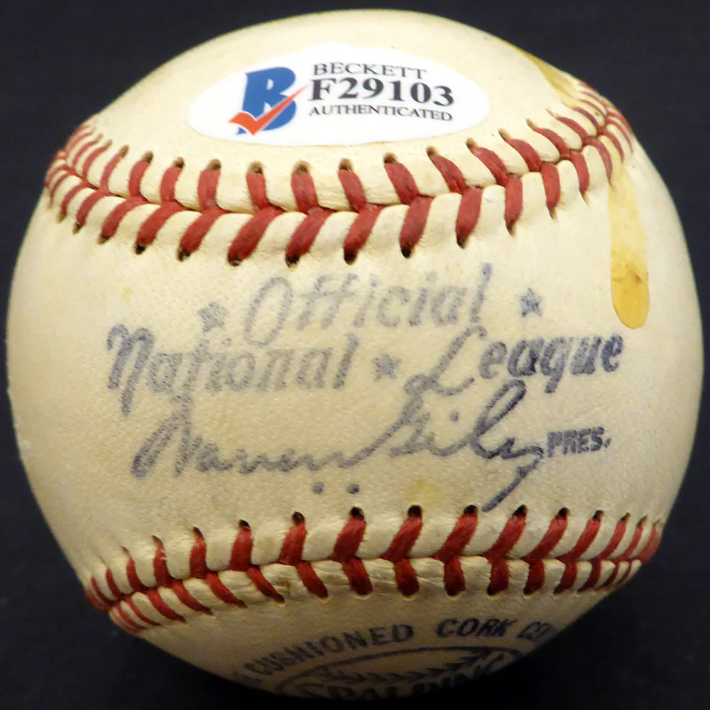 Luke Hamlin Autographed Official Warren Giles NL Baseball Brooklyn Dodgers, Detroit Tigers Beckett BAS #F29103 - Image 4