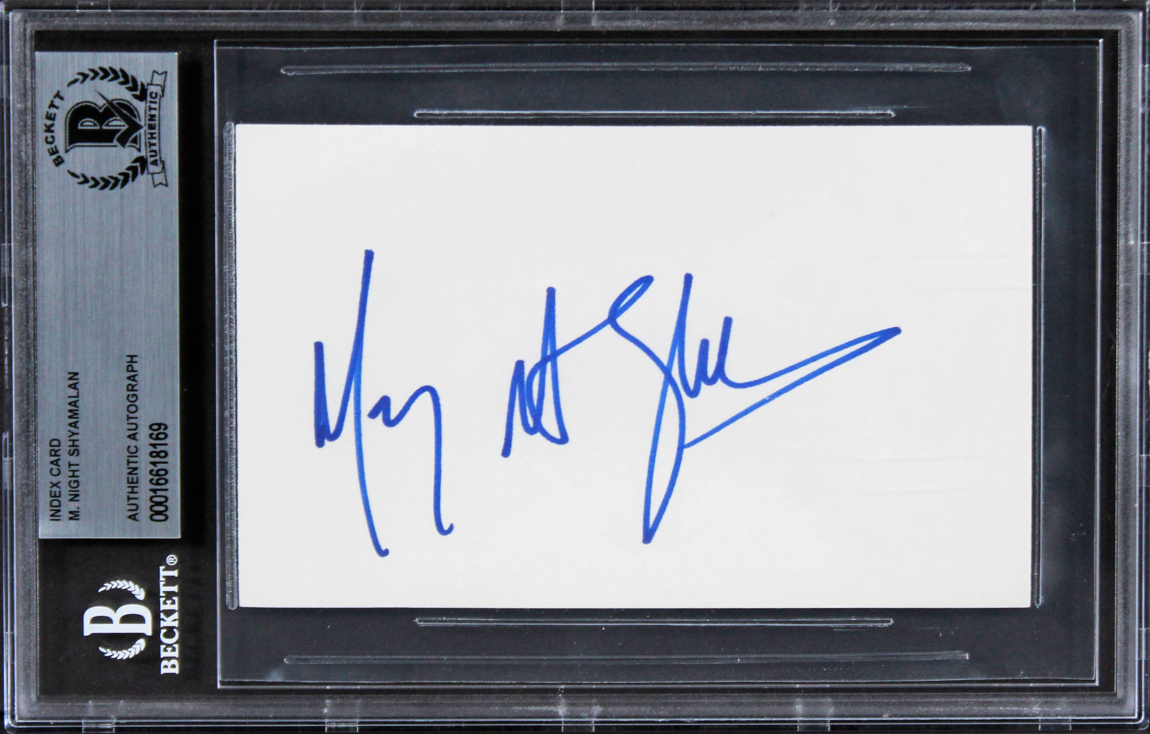 M. Night Shyamalan The Sixth Sense Authentic Signed 3x5 Index Card BAS Slabbed 2