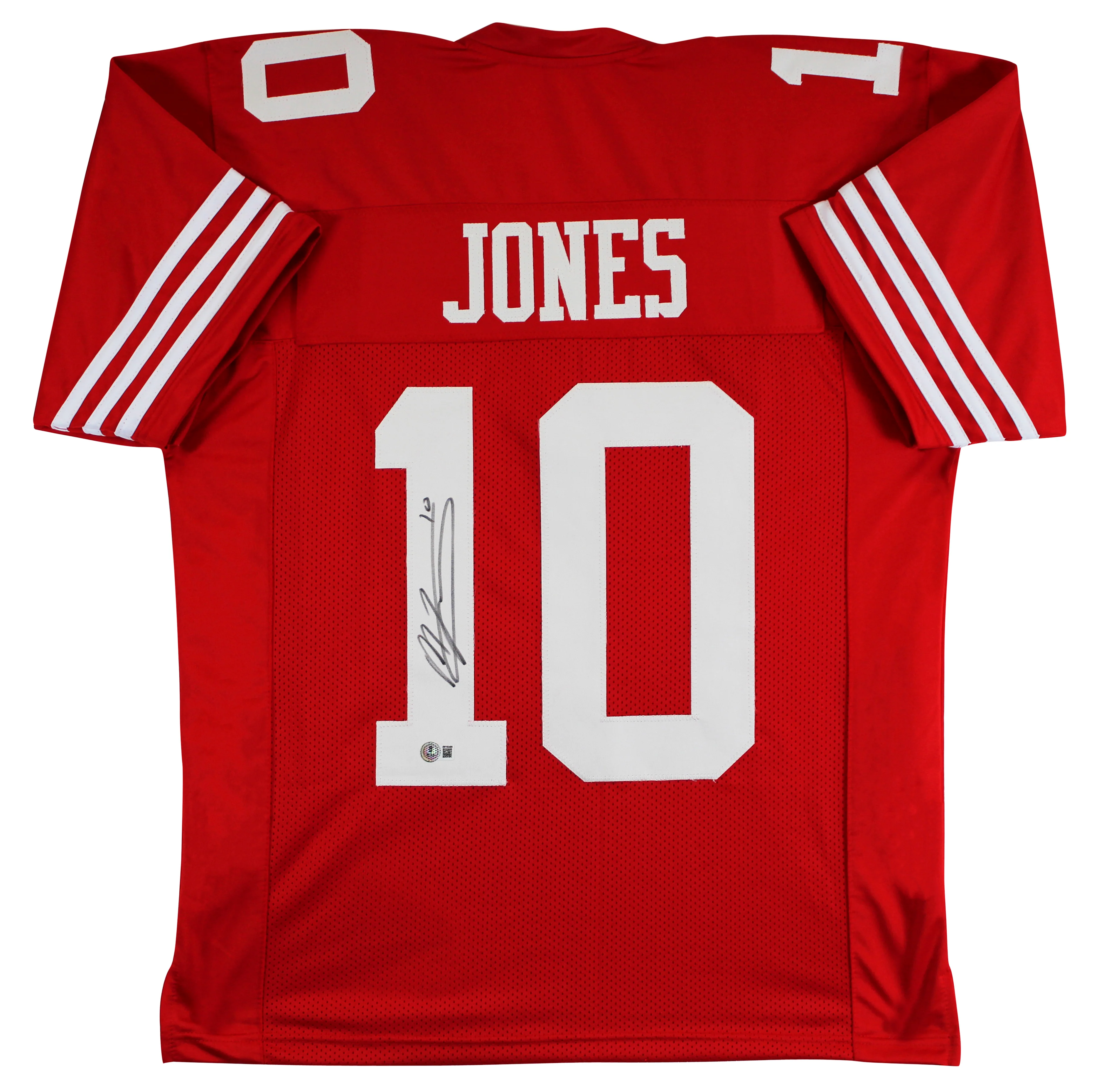 Mac Jones Authentic Signed Red Pro Style Jersey Autographed BAS Witnessed - Image 2