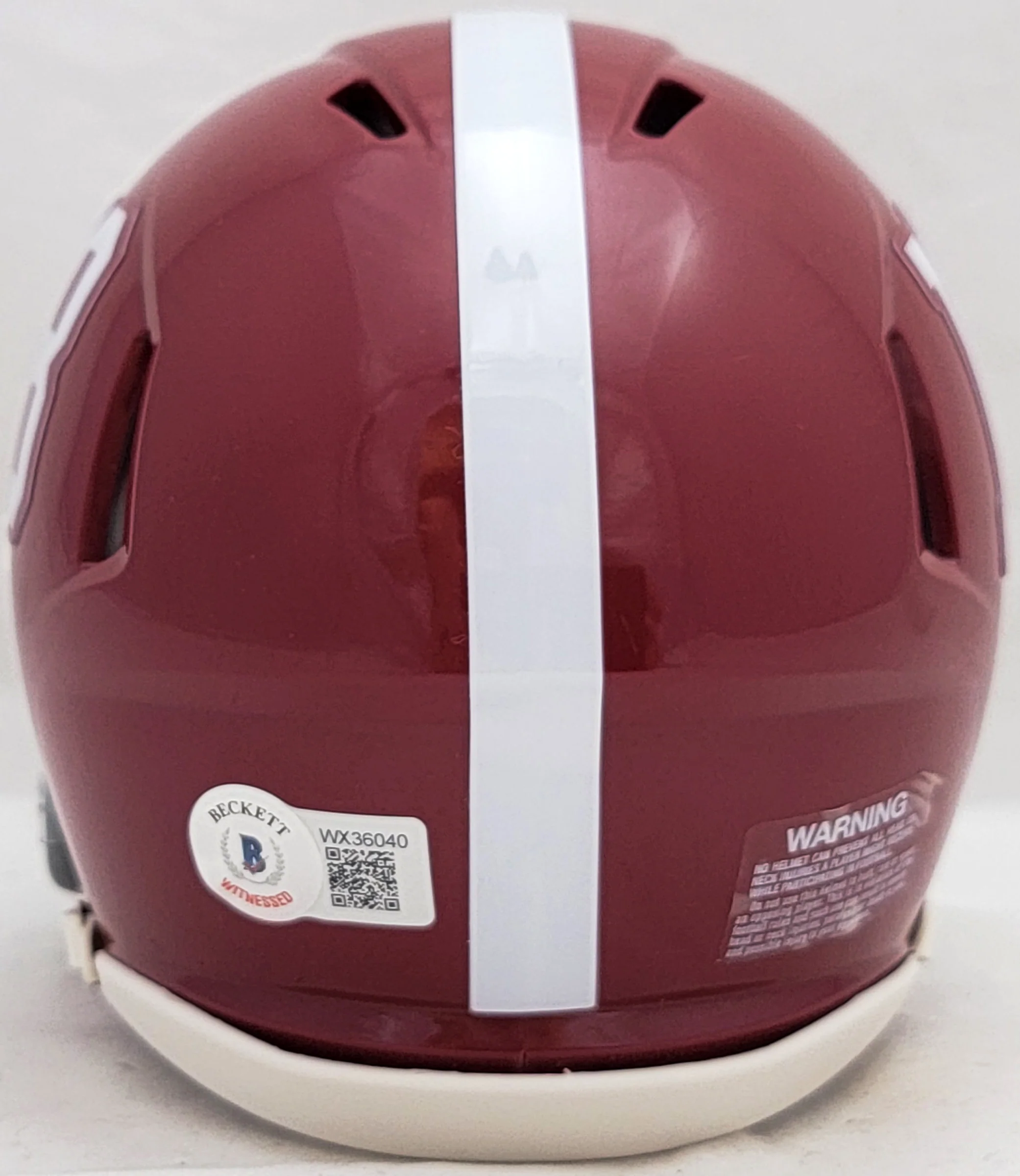 Mac Jones Autographed Alabama Crimson Tide Red Speed Mini Helmet Beckett BAS Witness Stock #206522 - Image 3
