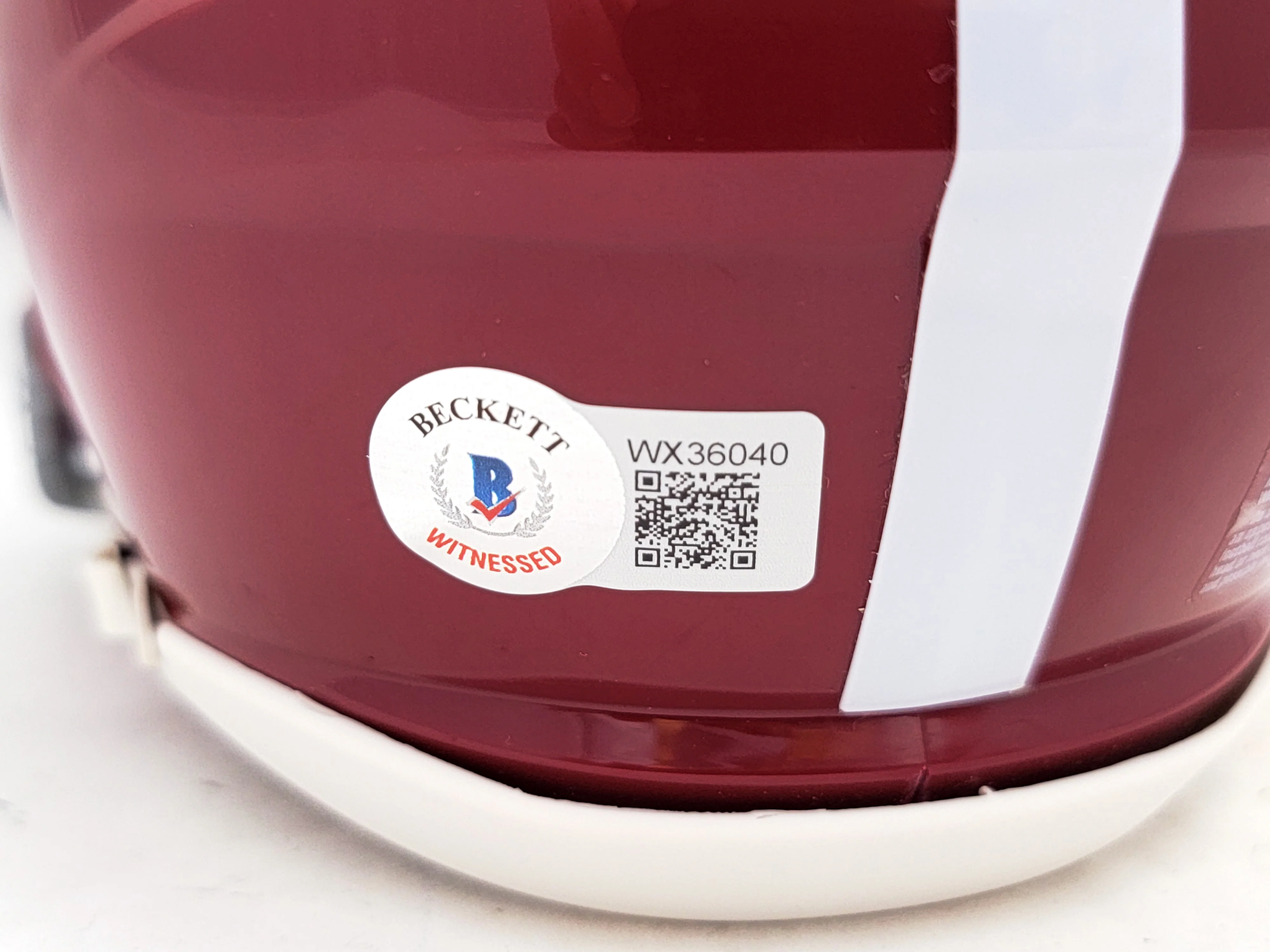 Mac Jones Autographed Alabama Crimson Tide Red Speed Mini Helmet Beckett BAS Witness Stock #206522 - Image 4