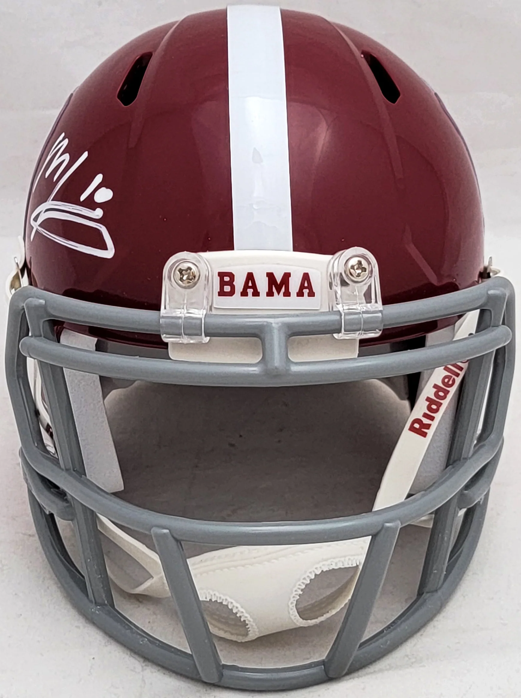 Mac Jones Autographed Alabama Crimson Tide Red Speed Mini Helmet Beckett BAS Witness Stock #206522 - Image 5