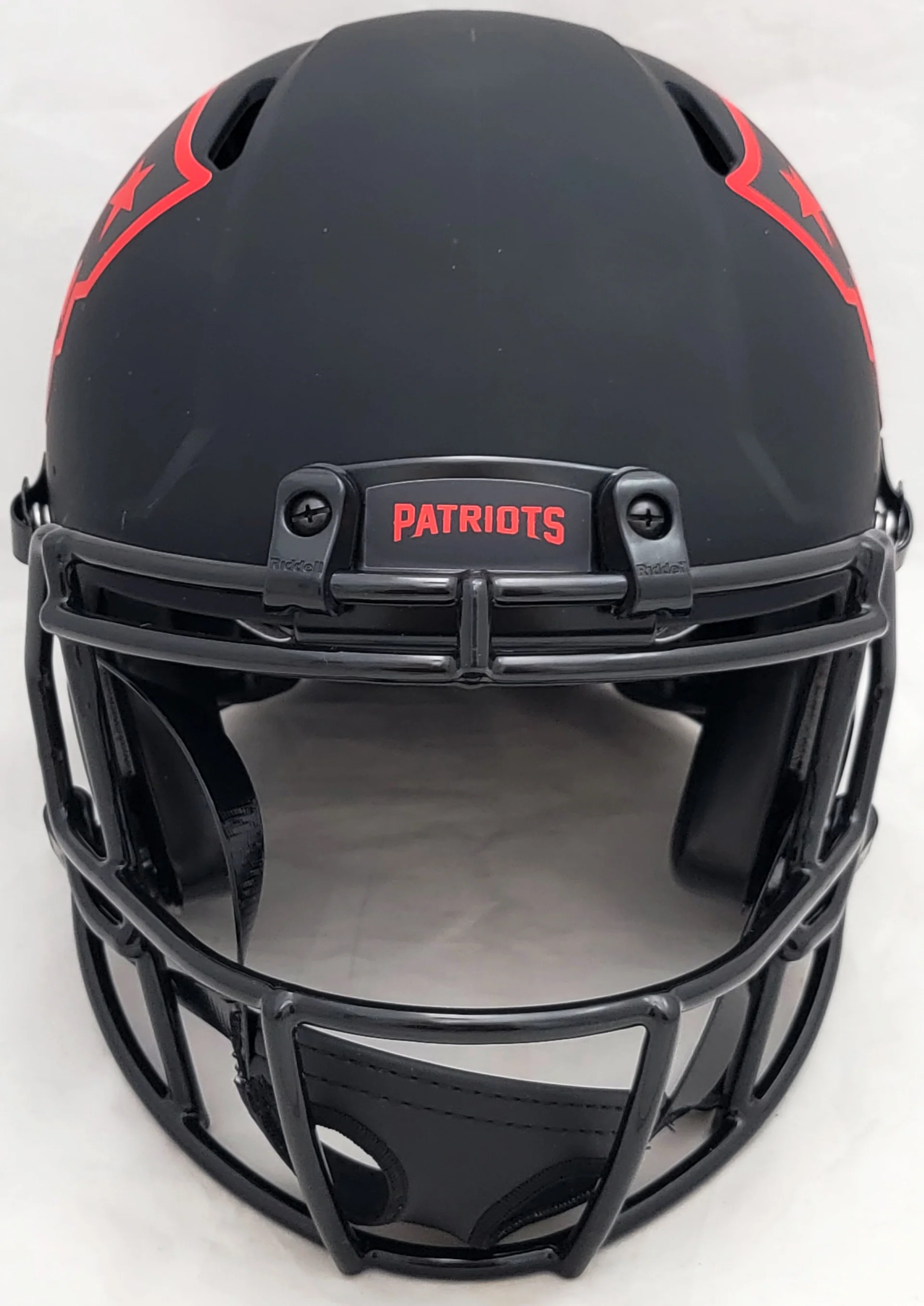 Mac Jones Autographed New England Patriots Eclipse Black Full Size Authentic Speed Helmet Beckett BAS Witness Stock #206517 - Image 5