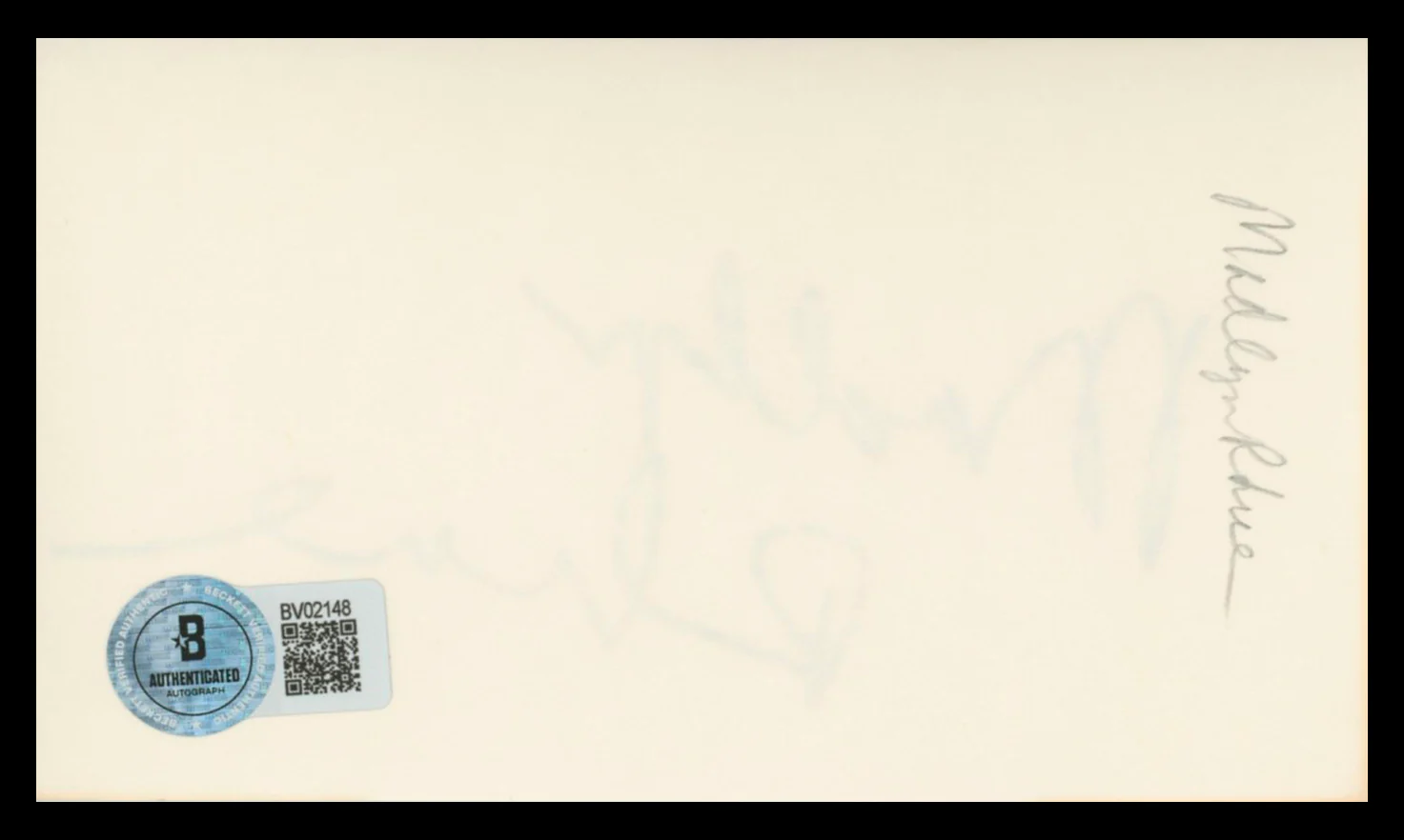 Madlyn Rhue Murder, She Wrote Authentic Signed 3x5 Index Card BAS #BV02148 - Image 3