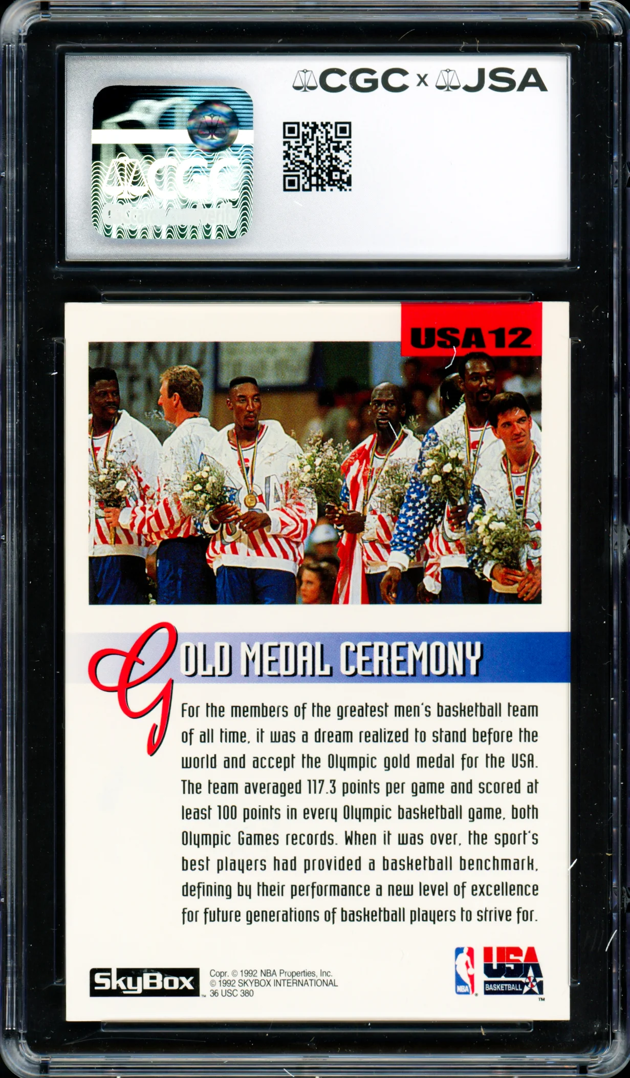 Magic Johnson Autographed 1992 Skybox Card #USA12 Team USA CGC x JSA 9 Auto Grade Gem Mint 10 CGC x JSA #6131791227 - Image 2