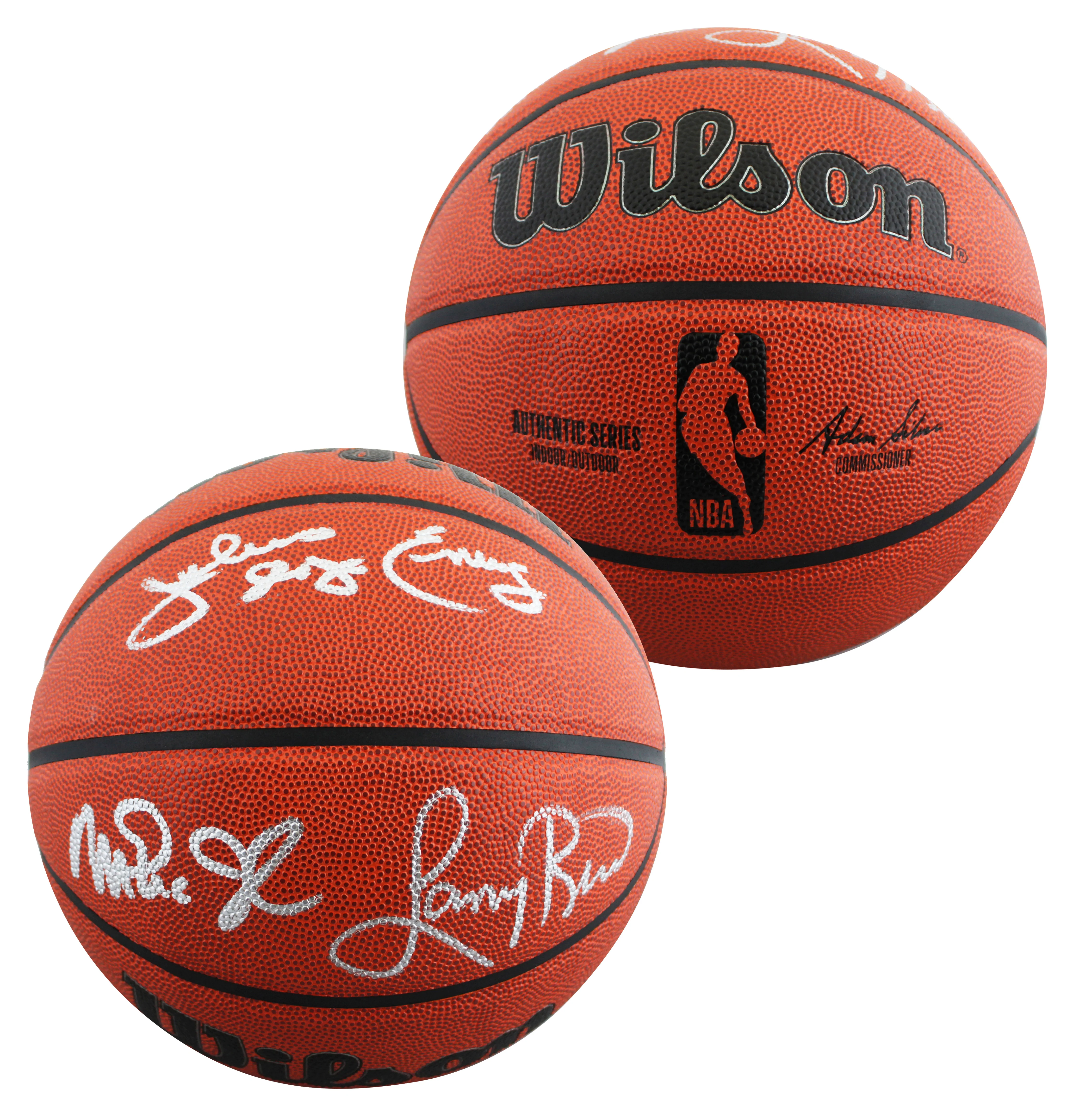 Magic Johnson, Larry Bird & Julius "Dr. J." Erving Signed Wilson Basketball BAS - Image 2