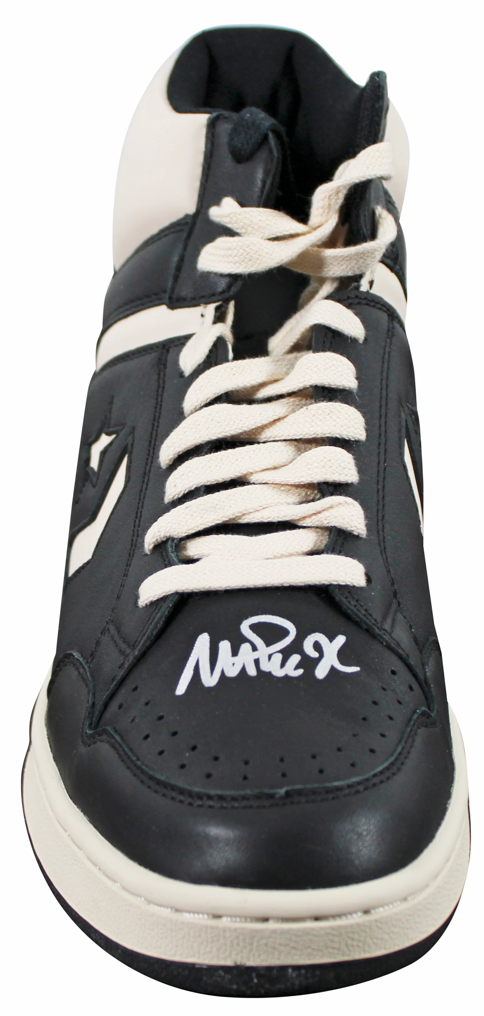 Magic Johnson Signed Right Black & White Converse Weapon Shoe W/ Case BAS Wit 2 - Image 5