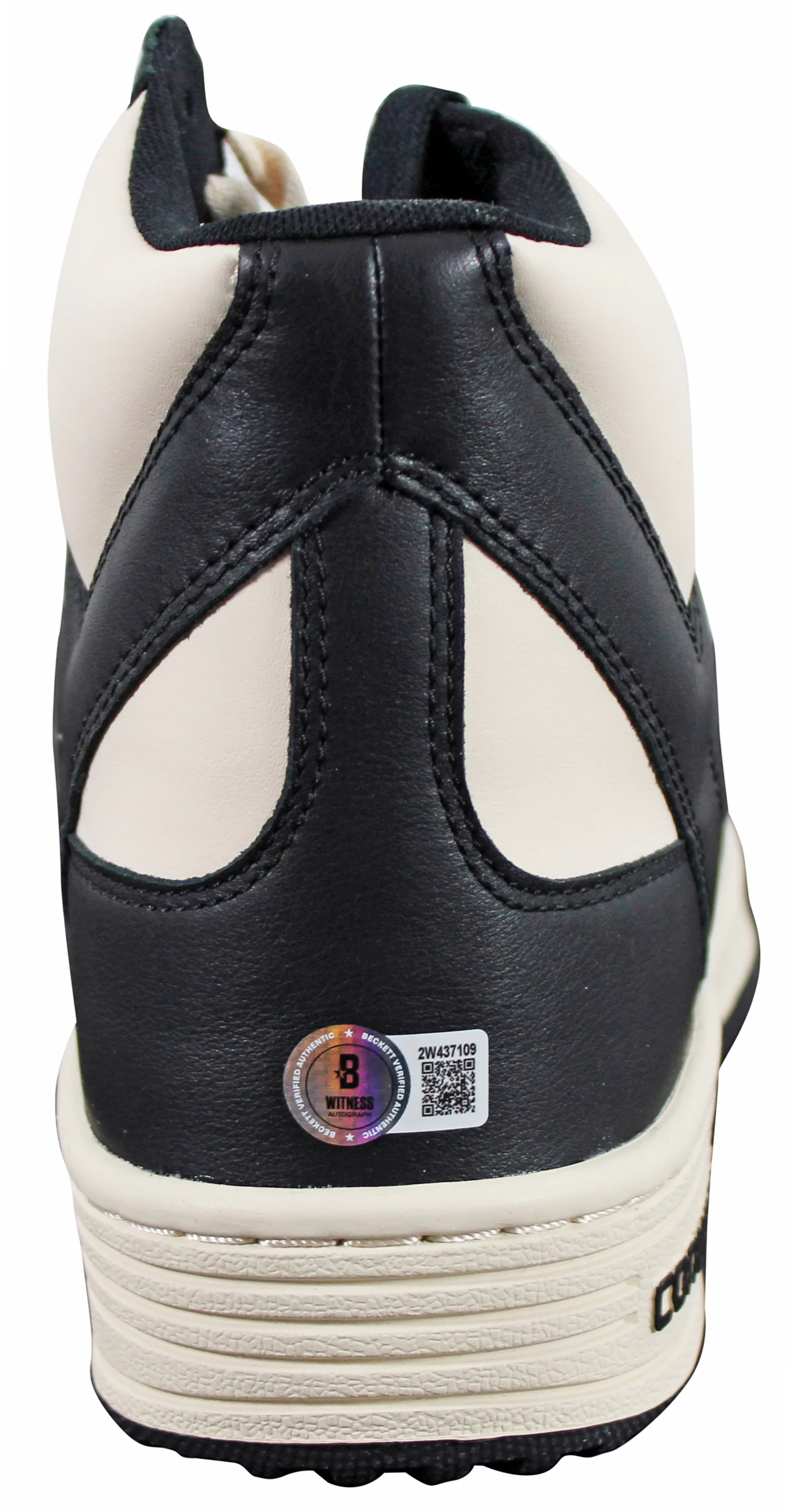 Magic Johnson Signed Right Black & White Converse Weapon Shoe W/ Case BAS Wit 2 - Image 8