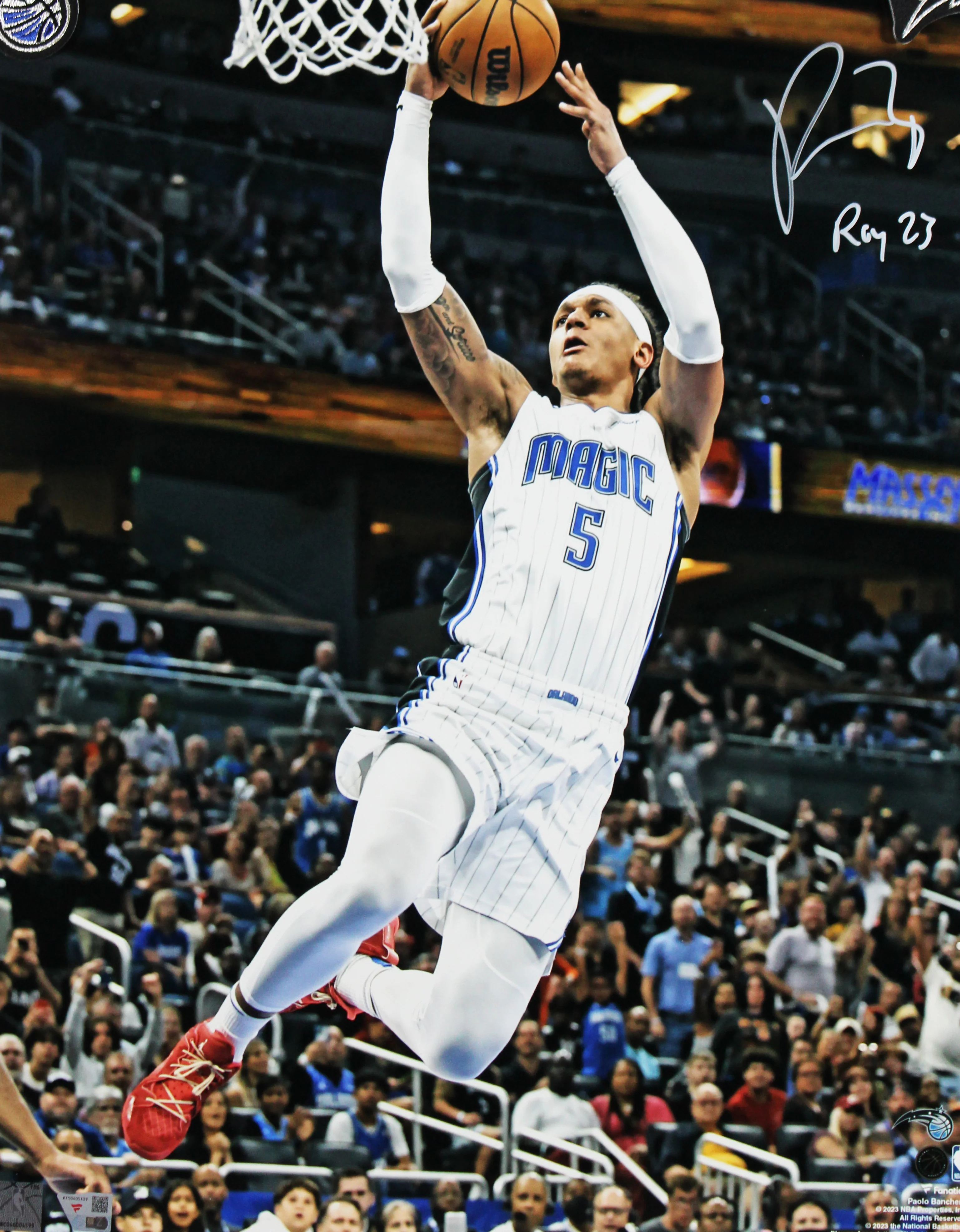 Magic Paolo Banchero "ROY 23" Authentic Signed 16x20 Framed Photo Fanatics - Image 3