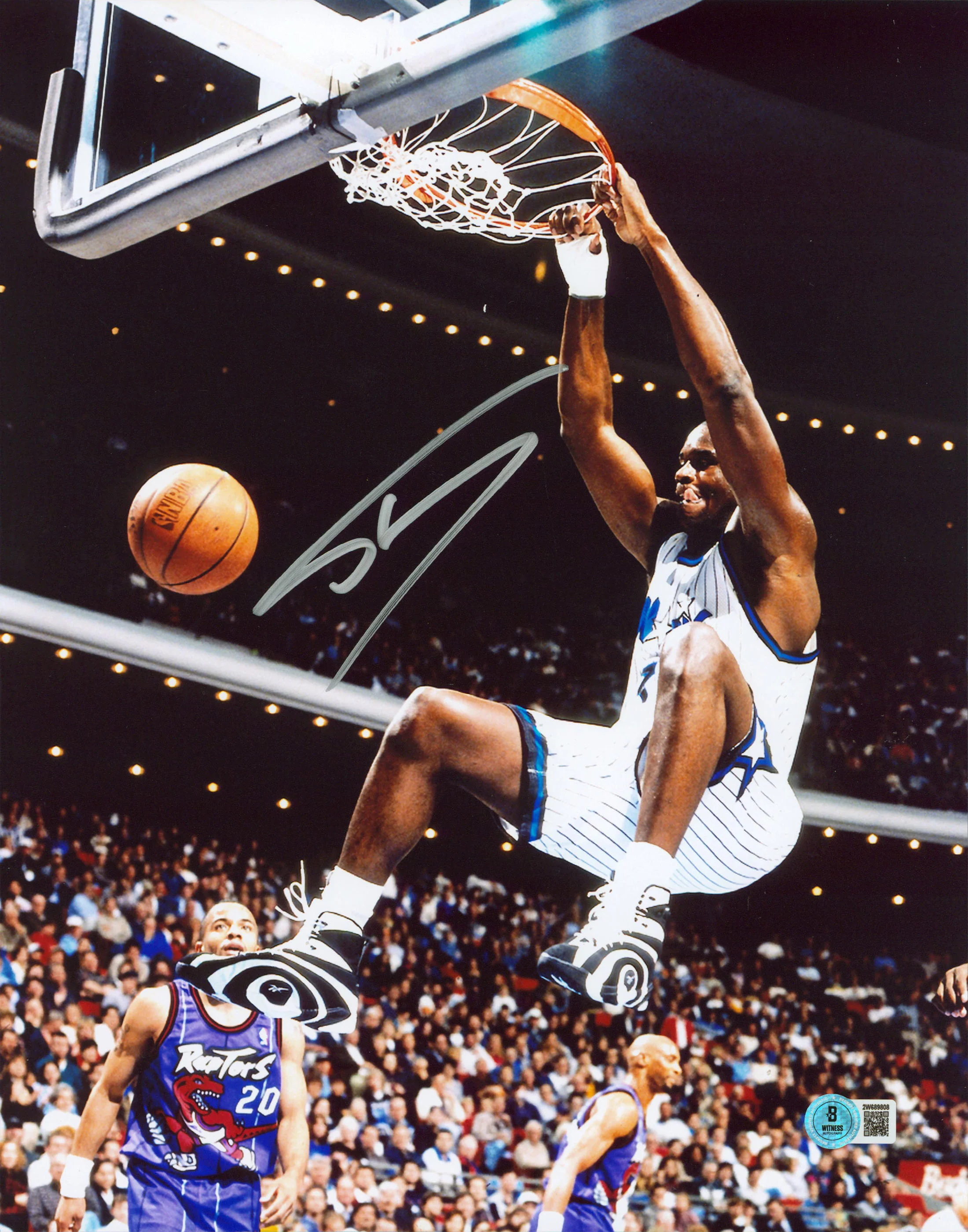 Magic Shaquille O'Neal Authentic Signed 11x14 Vertical Dunk Photo BAS Witnessed - Image 2