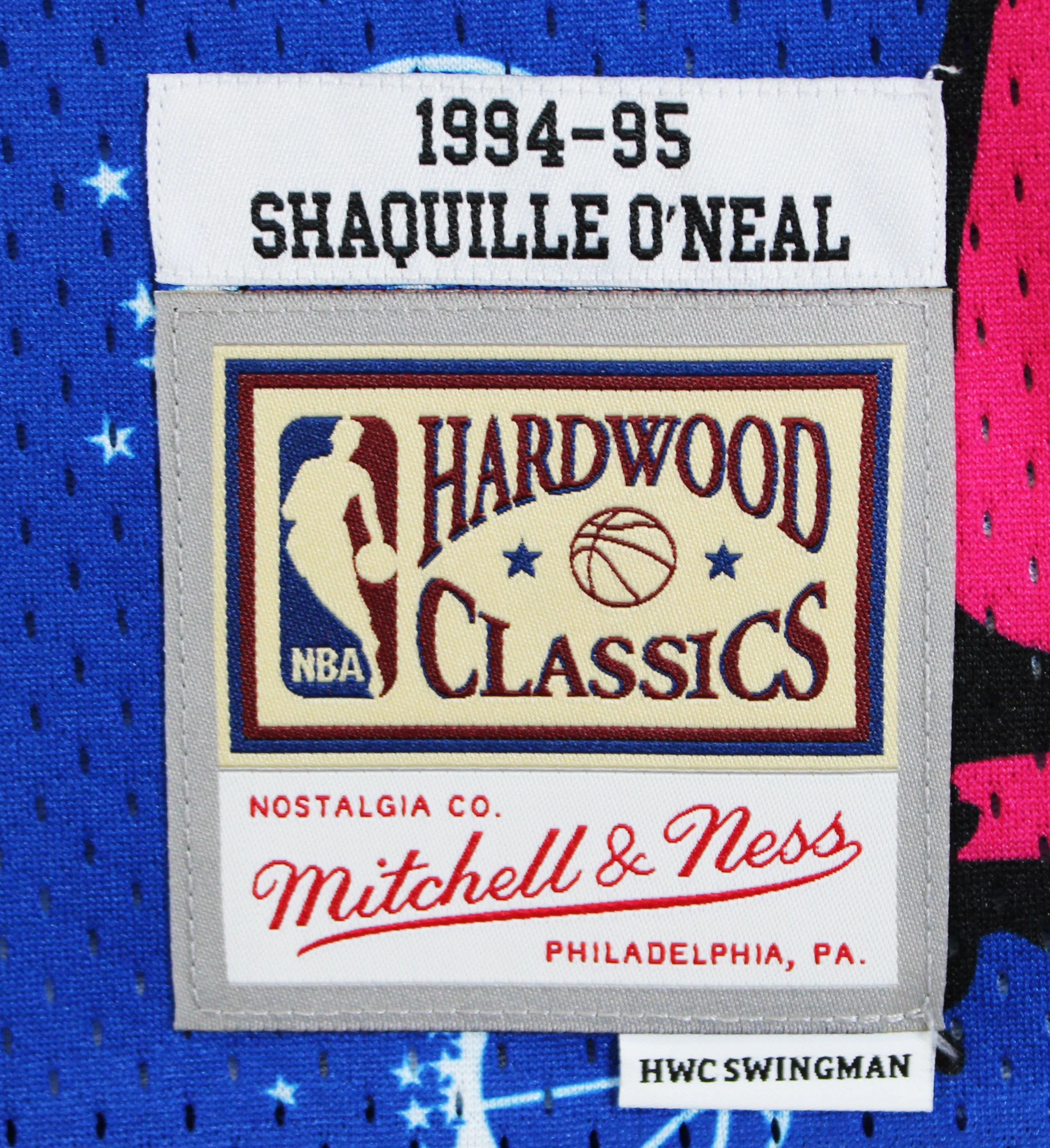 Magic Shaquille O'Neal Signed Alt Blue M&N 1994-95 HWC Swingman Jersey BAS Wit - Image 7