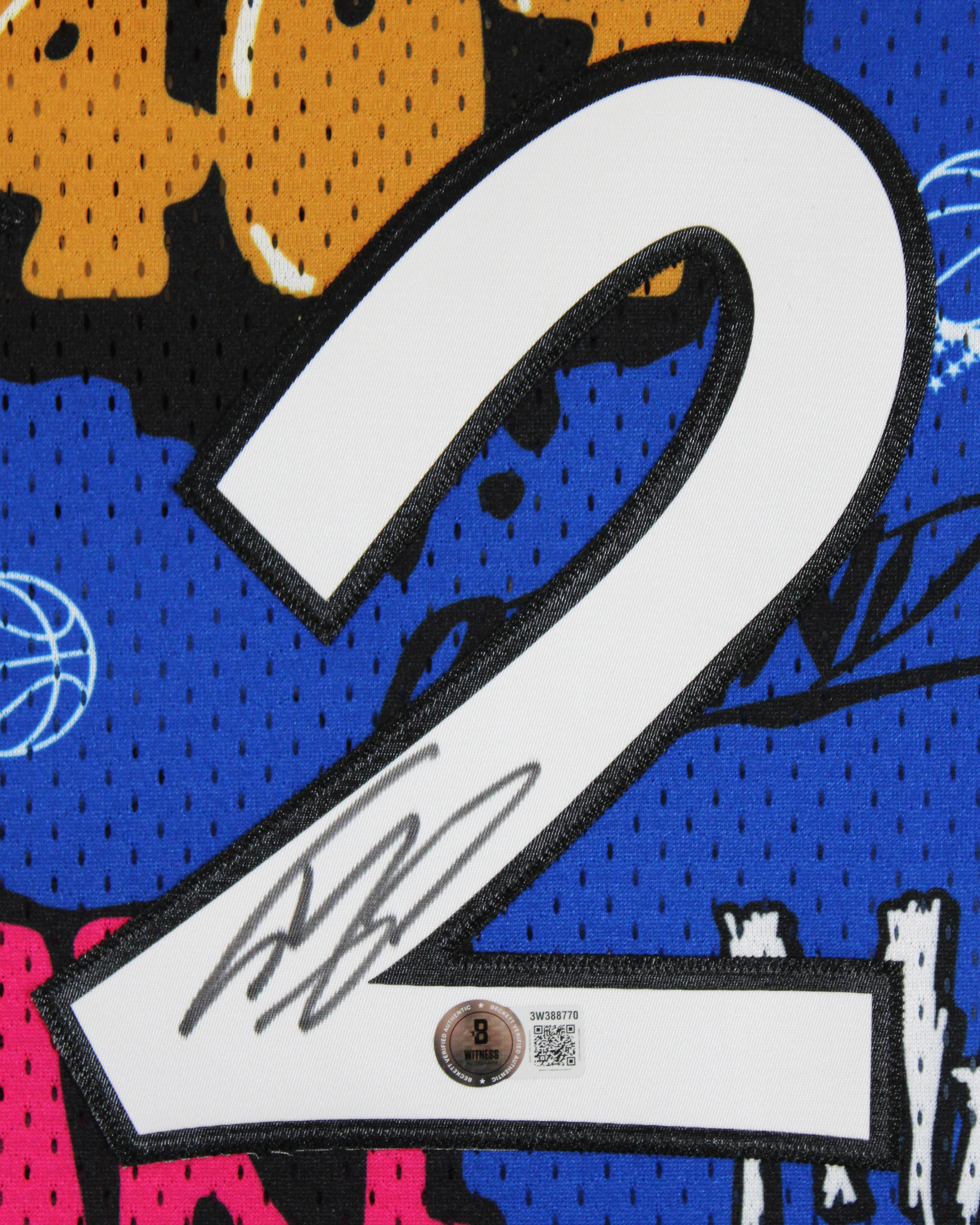 Magic Shaquille O'Neal Signed Alt Blue M&N 94-95 HWC Swingman Framed Jersey BAS - Image 3