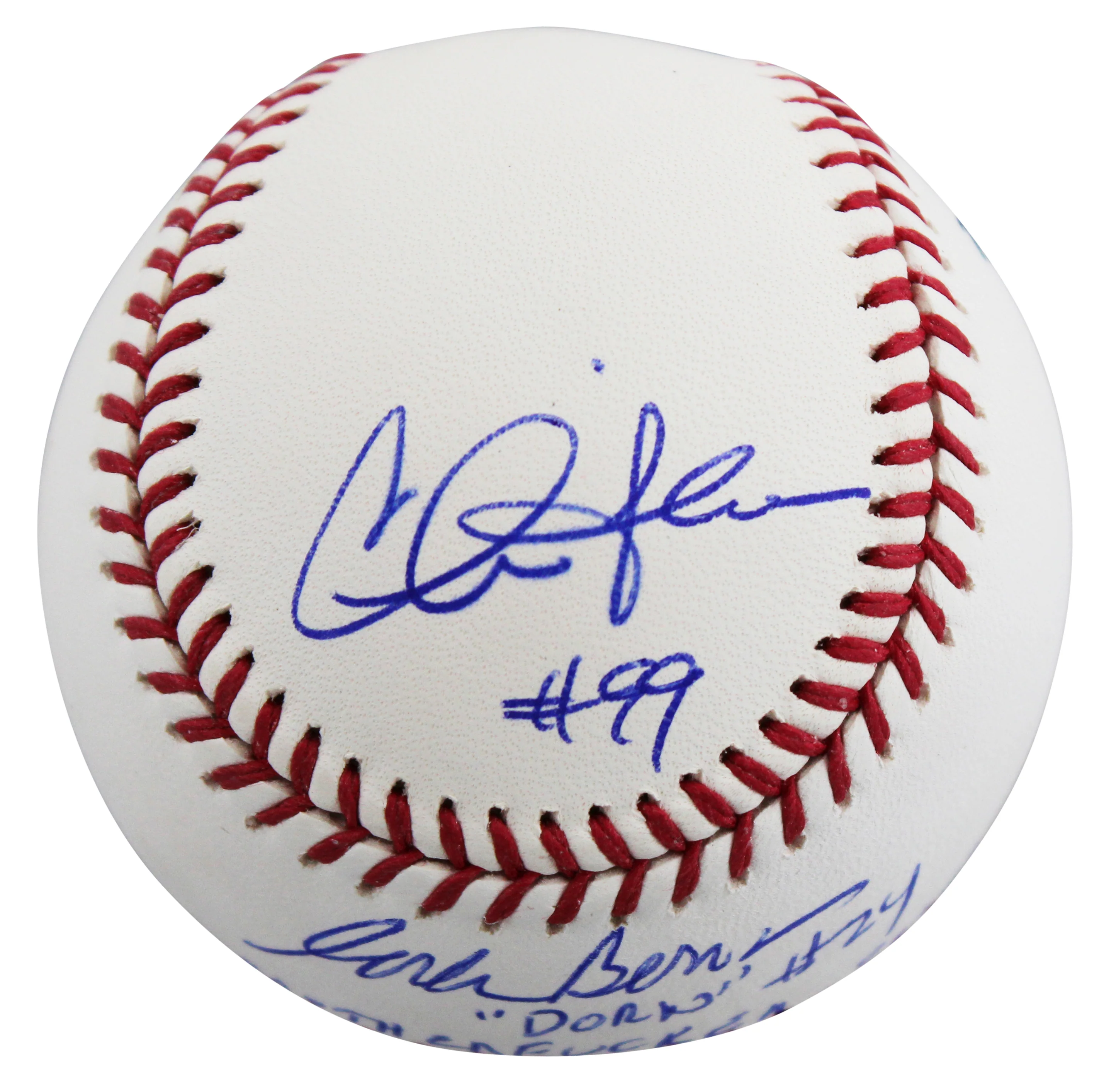 Major League (3) Sheen, Berenger & Bernsen w/ Insc Signed Oml Baseball BAS Wit 2 - Image 4