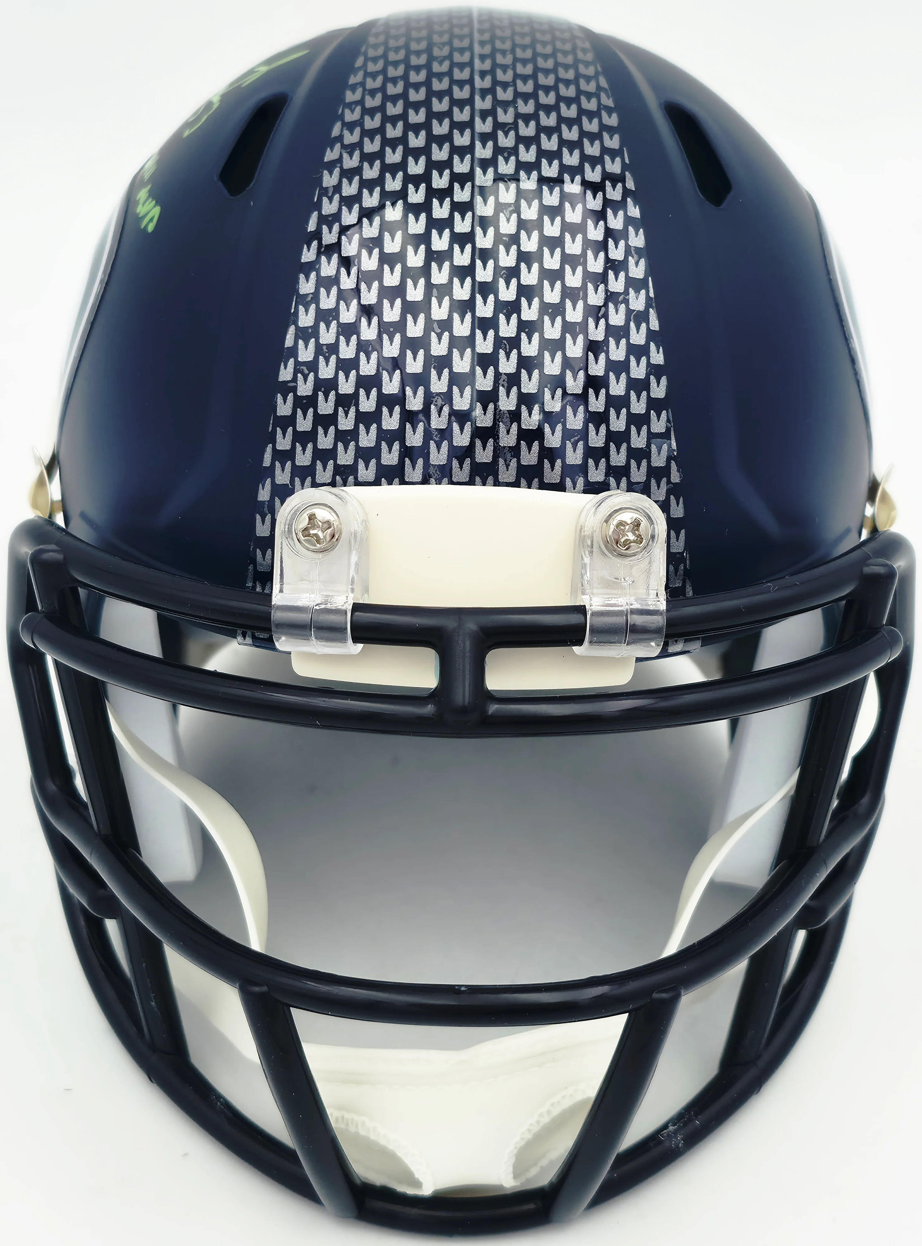 Malcolm Smith Autographed Seattle Seahawks Blue Speed Mini Helmet "SB LXVIII MVP" Beckett BAS Witness Stock #262123 - Image 3