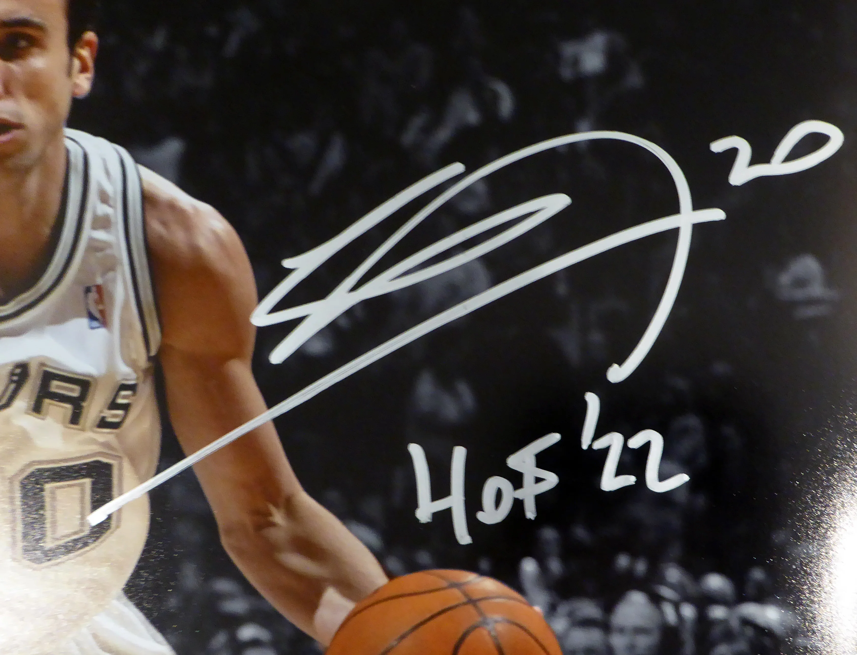 Manu Ginolbili Autographed 16x20 Photo San Antonio Spurs "HOF 22" Beckett BAS QR #WX48324 - Image 2
